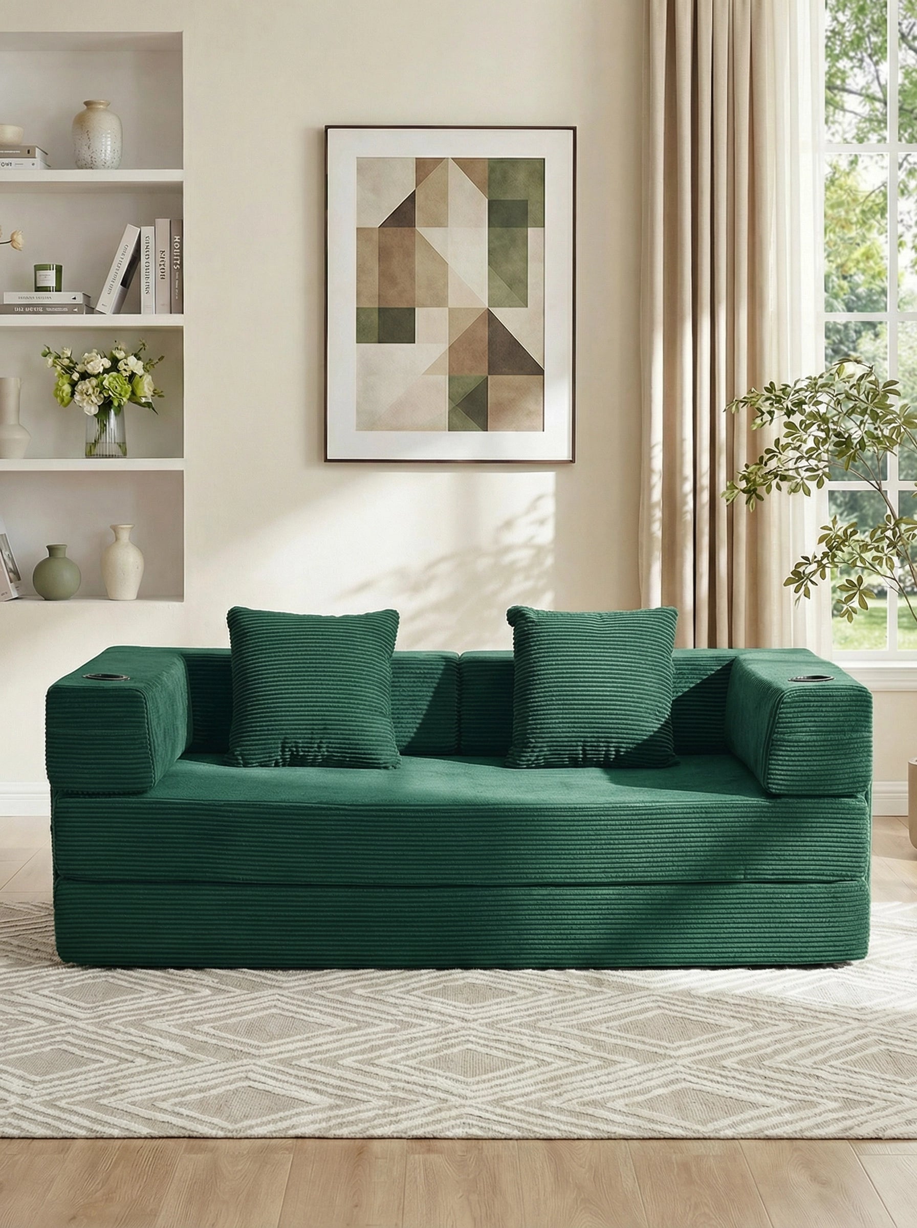 Selene Compressed Modular Sofa Bed-14.2" Seat Height