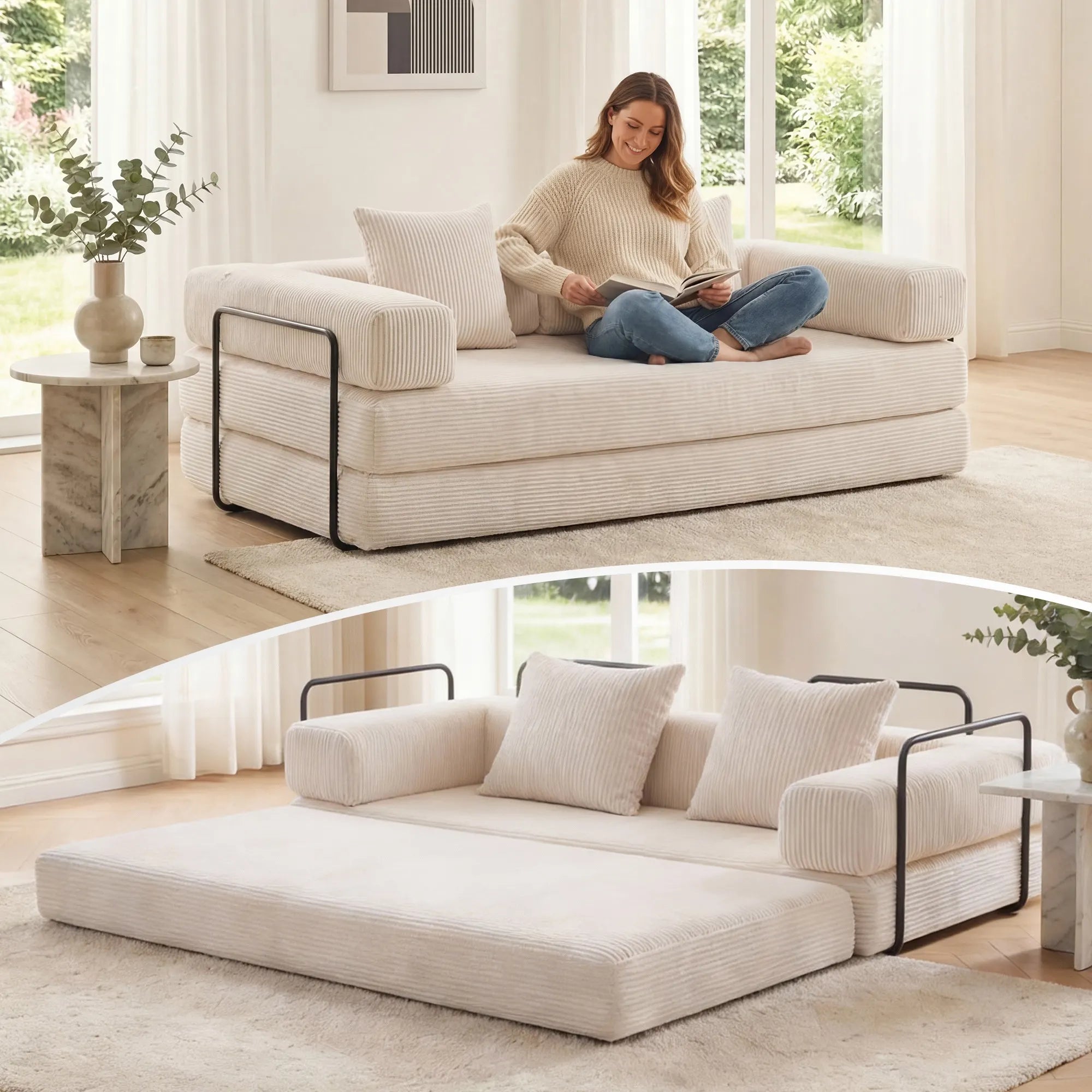 Selene Compressed Modular Sofa Bed-14.2" Seat Height