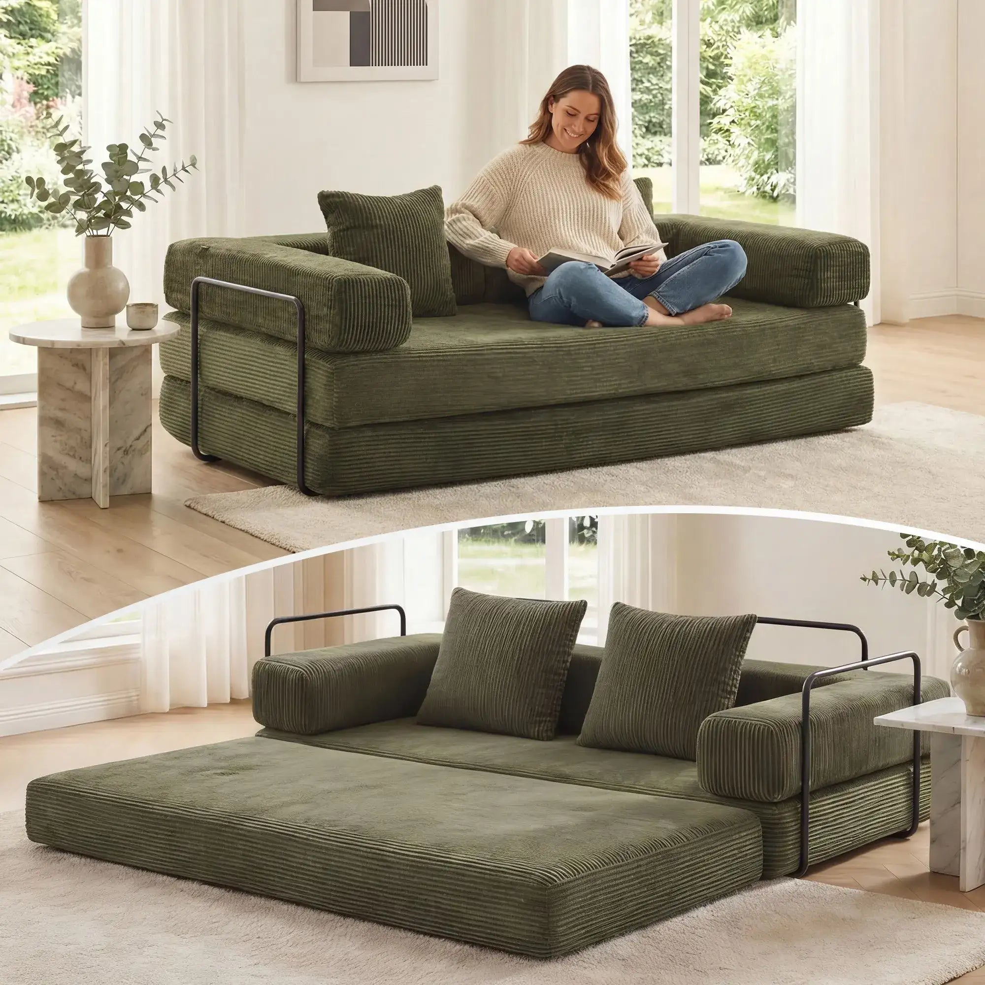 Selene Compressed Modular Sofa Bed-14.2" Seat Height
