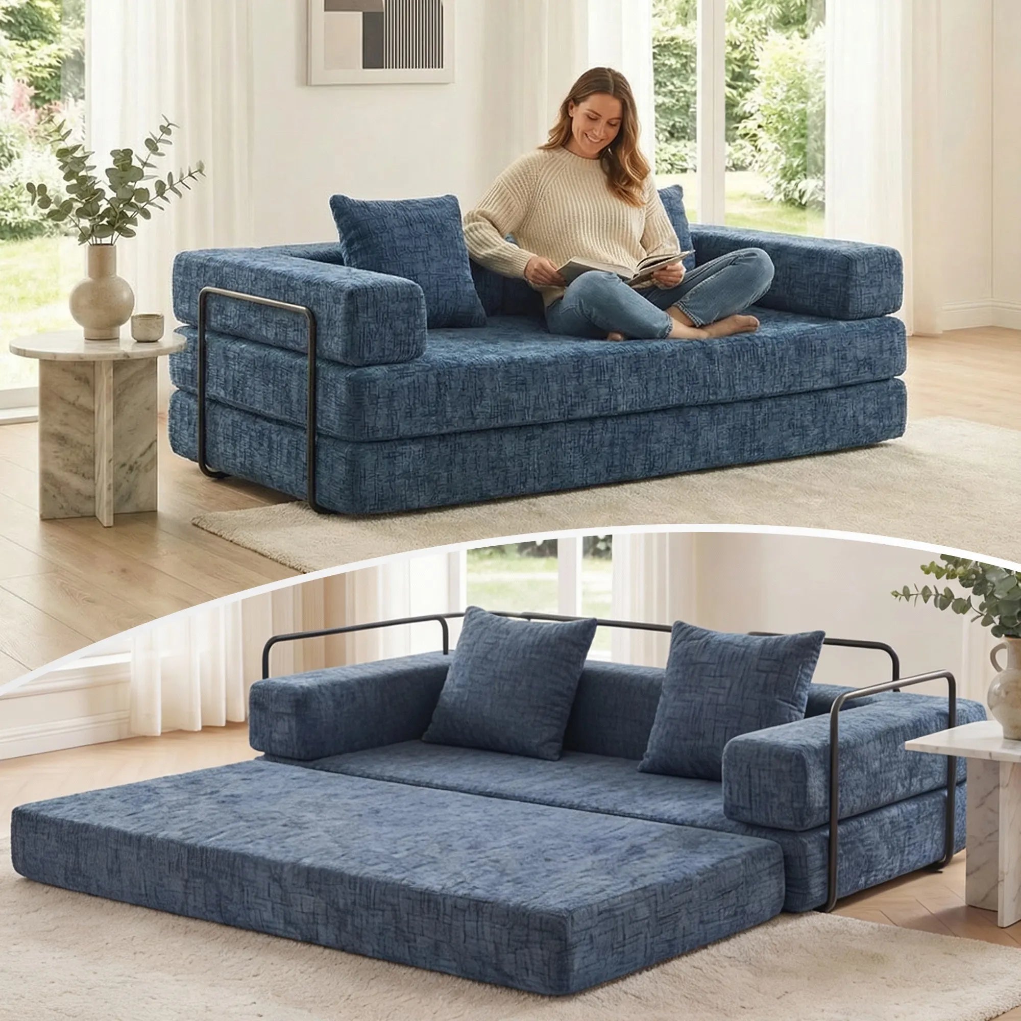 Selene Compressed Modular Sofa Bed-14.2" Seat Height