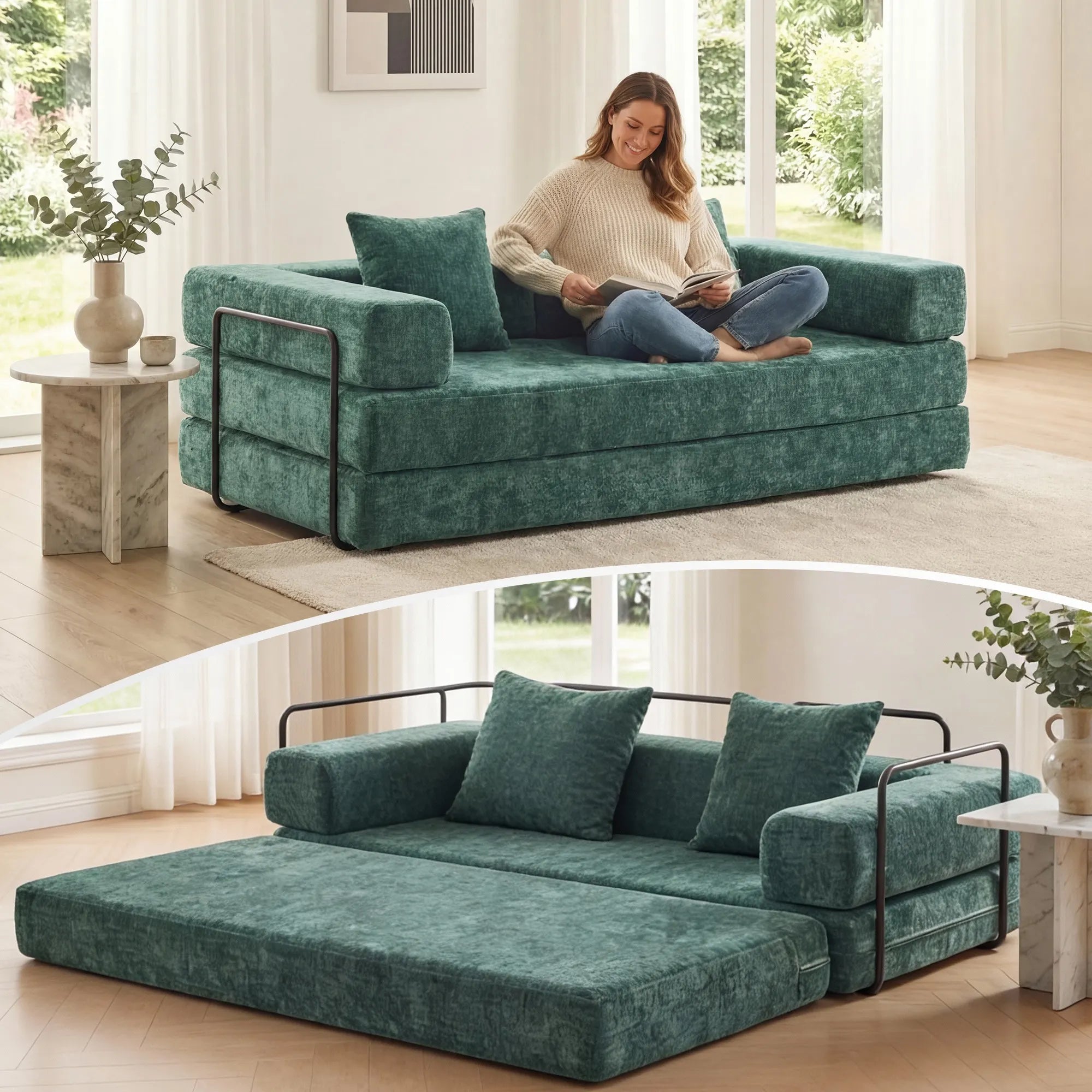 Selene Compressed Modular Sofa Bed-14.2" Seat Height