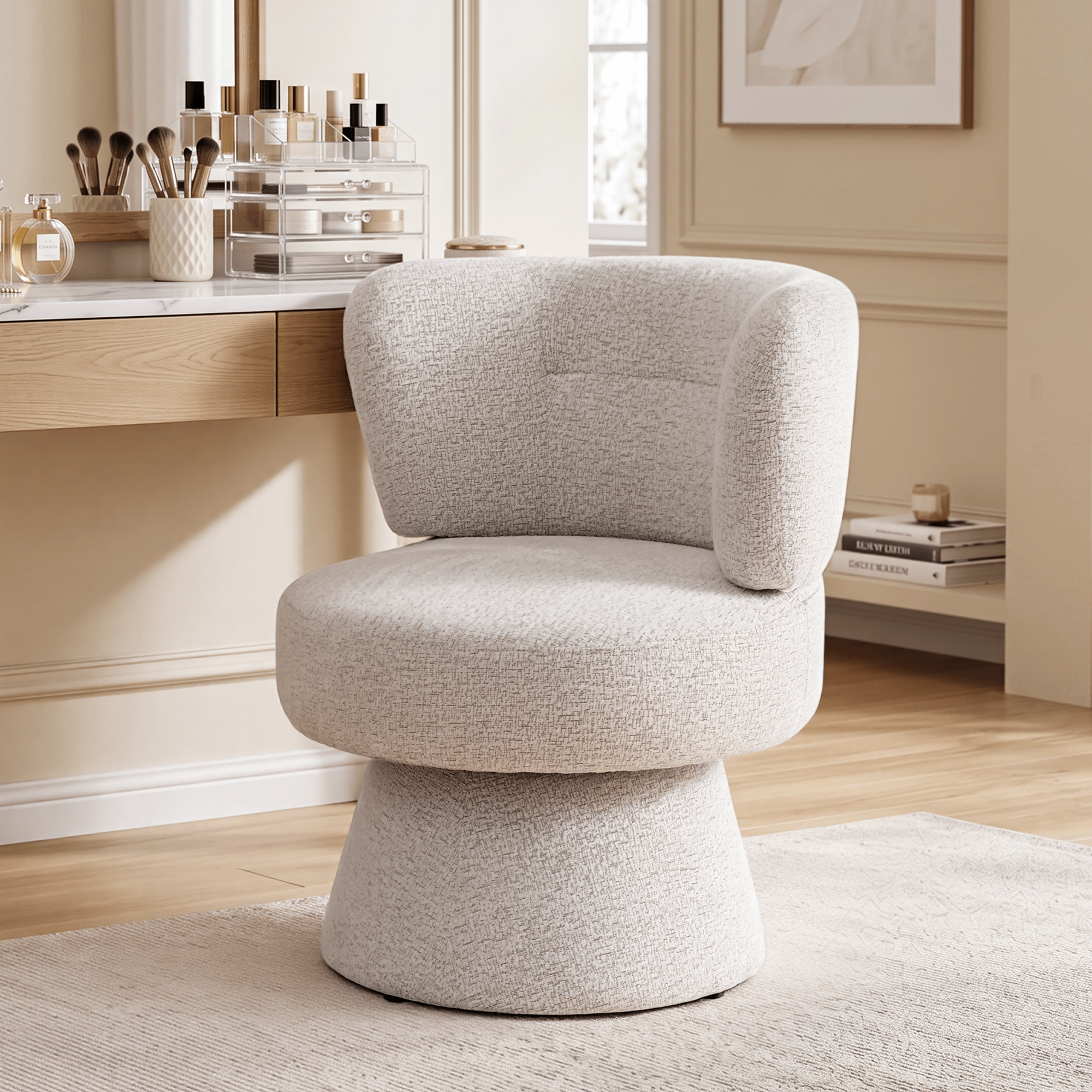 Cove Swivel Accent Chair with 360° Free Rotatable Base
