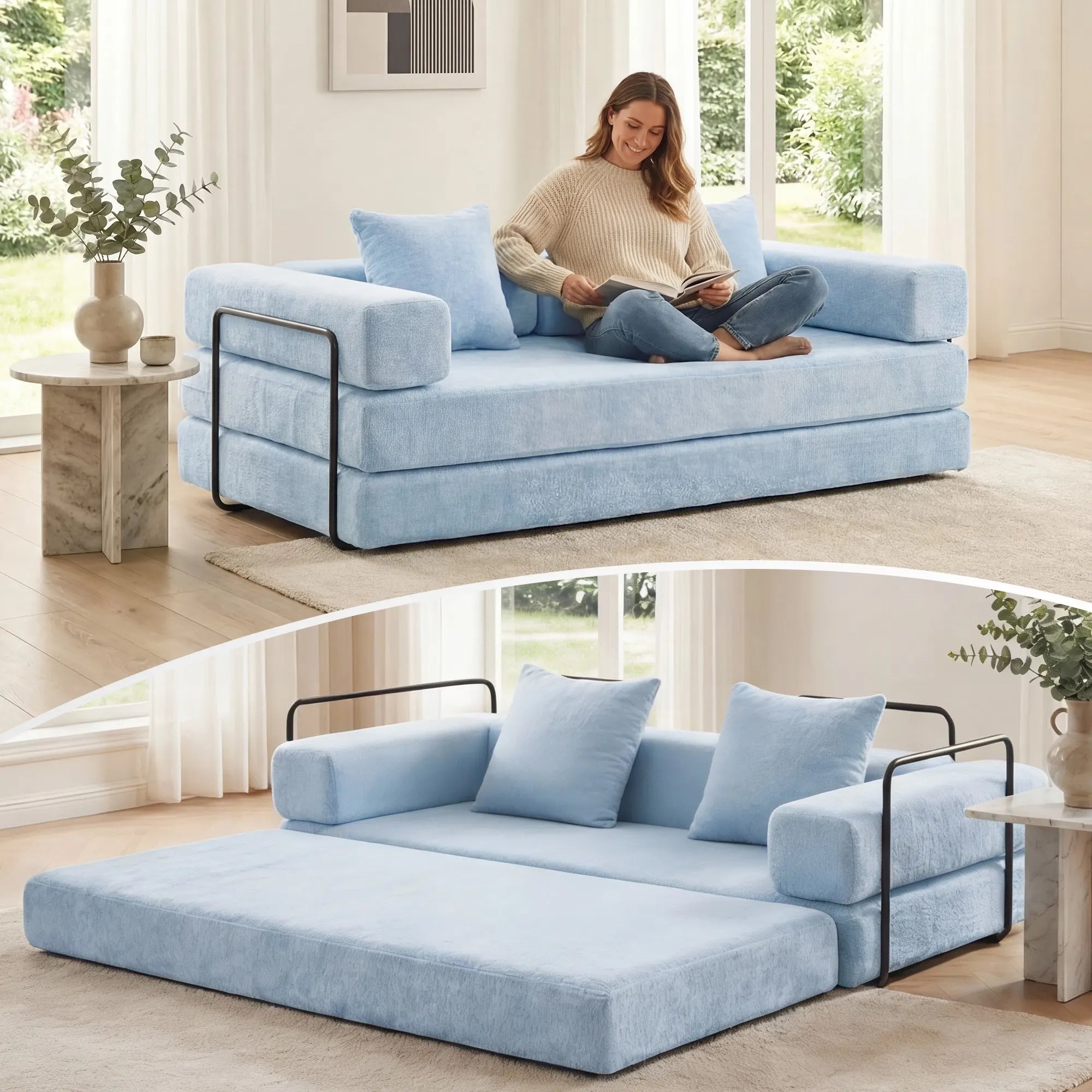 Selene Compressed Modular Sofa Bed-14.2" Seat Height