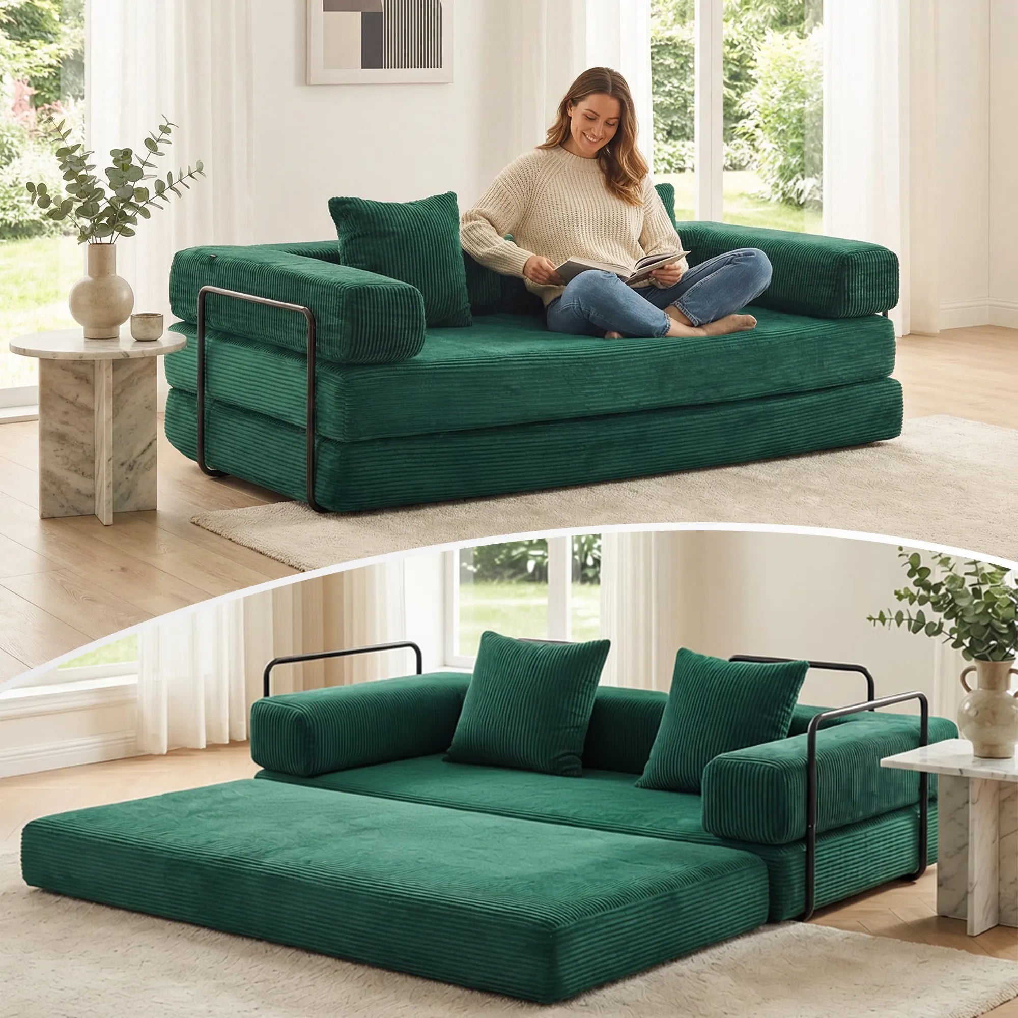 Selene Compressed Modular Sofa Bed-14.2" Seat Height
