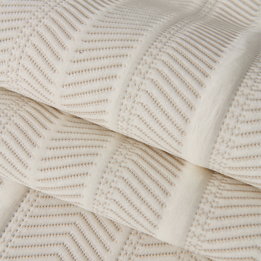 Sofa pad set, cream fabric with raised textured chevron stripe pattern