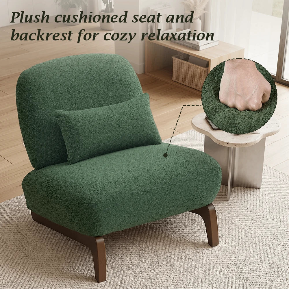 Cloud Nest Modern Boucle Accent chair with Wood Frame