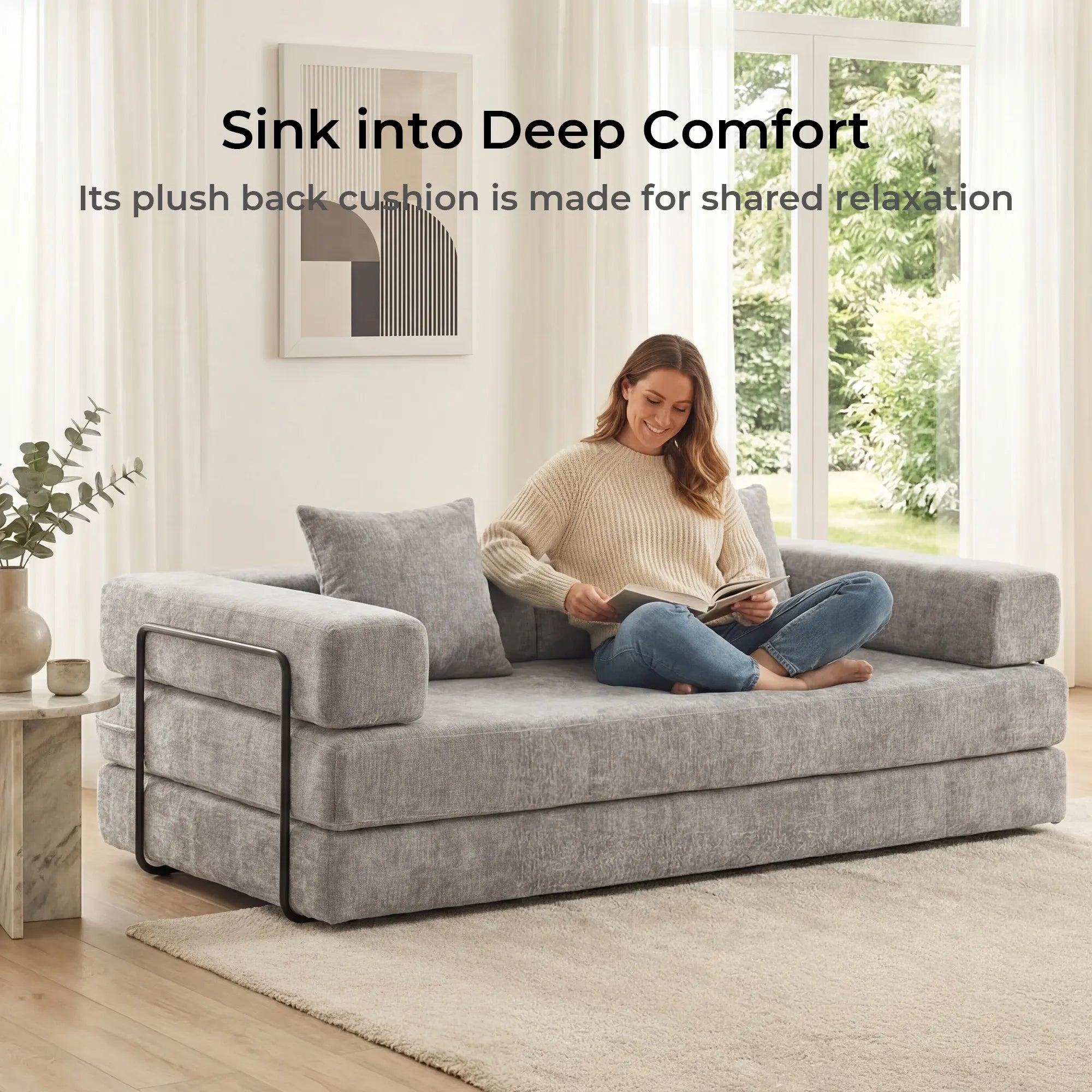 Selene Compressed Modular Sofa Bed-14.2" Seat Height