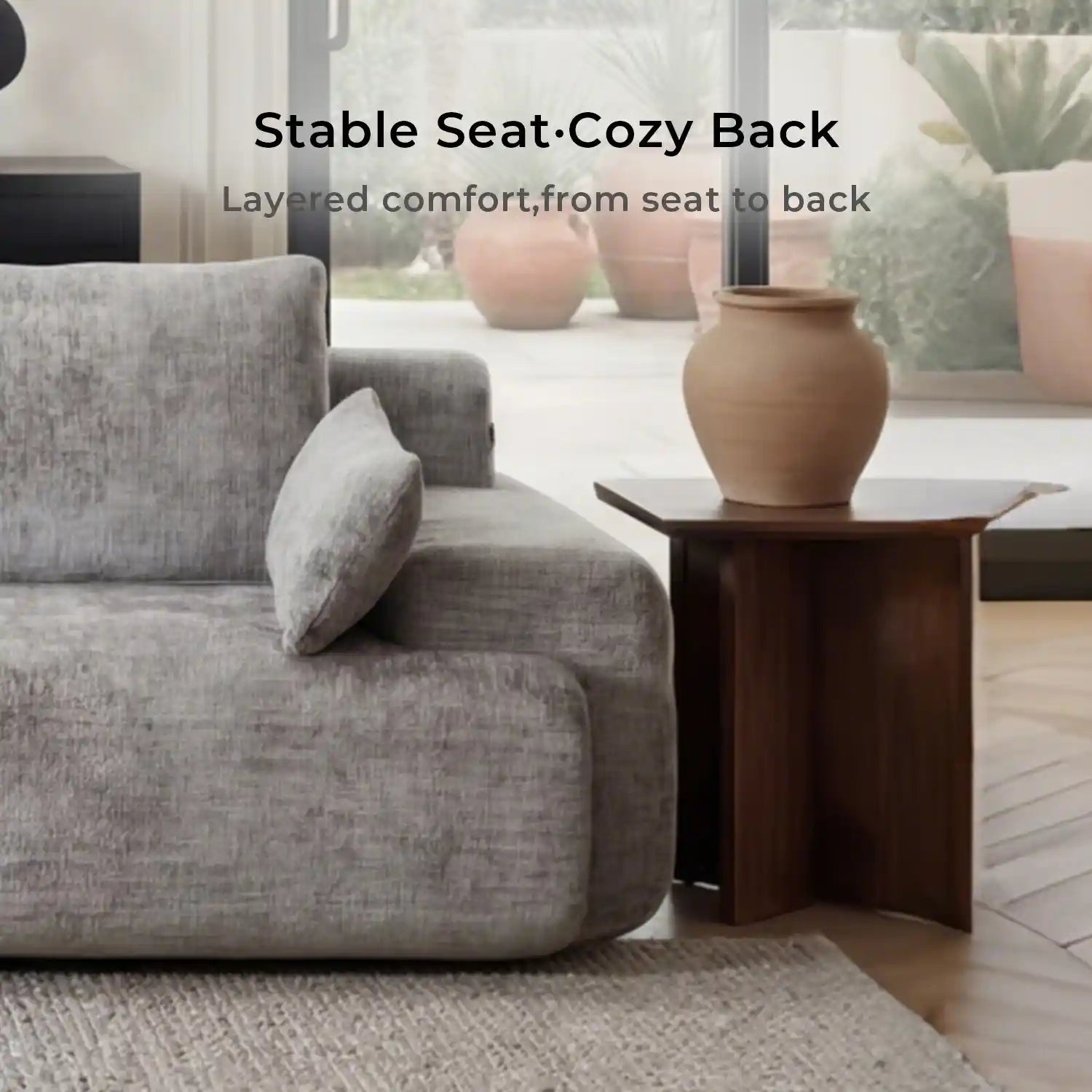 Zeus Compressed Sectional Sofa with Ottoman