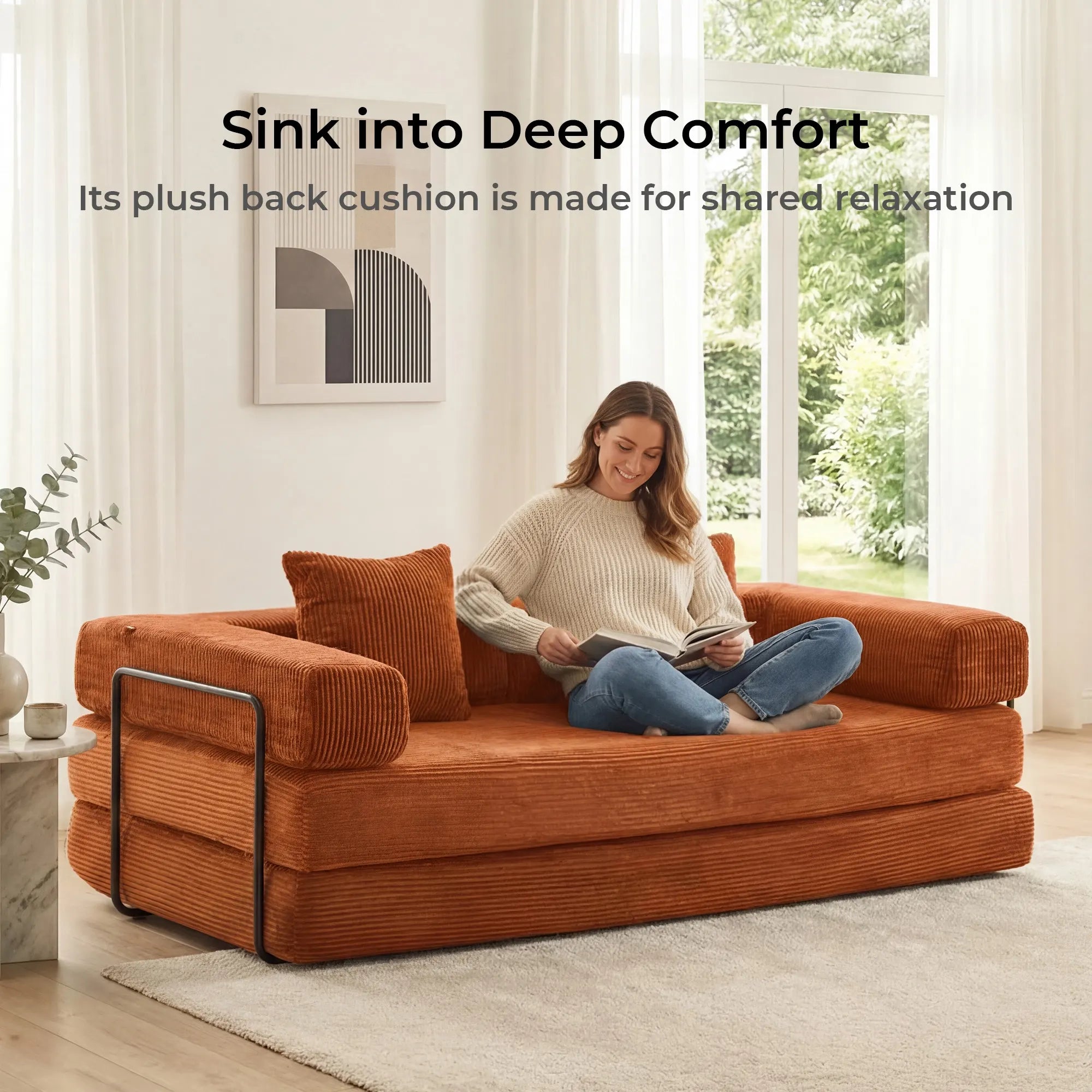 Selene Compressed Modular Sofa Bed-14.2" Seat Height