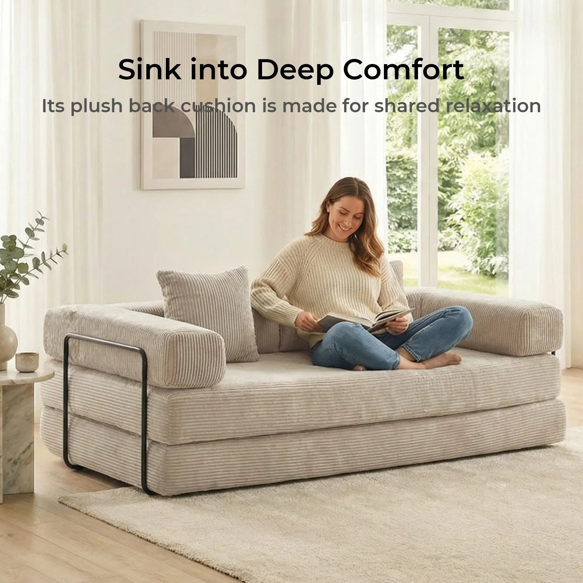 Selene Compressed Modular Sofa Bed-14.2" Seat Height