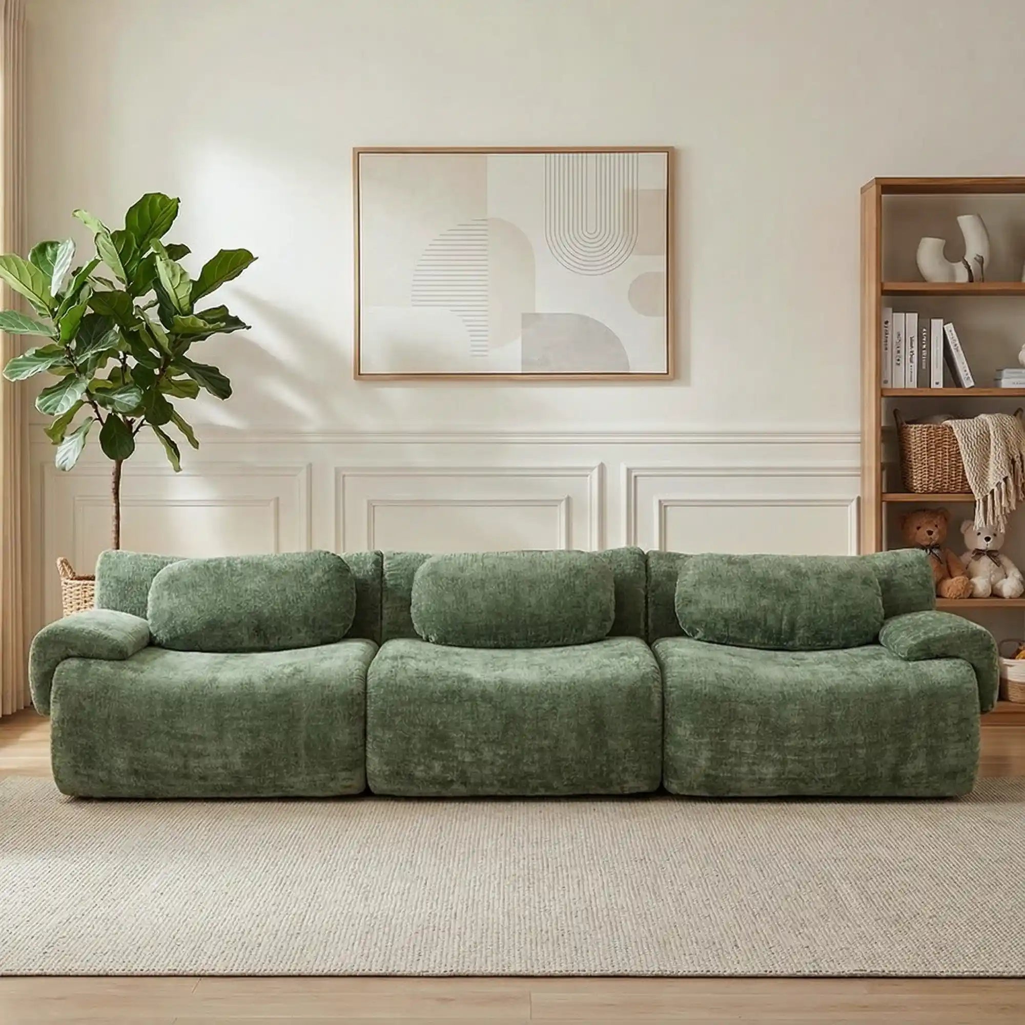 Nephele Wave-Shaped Compressed Sectional Sofa