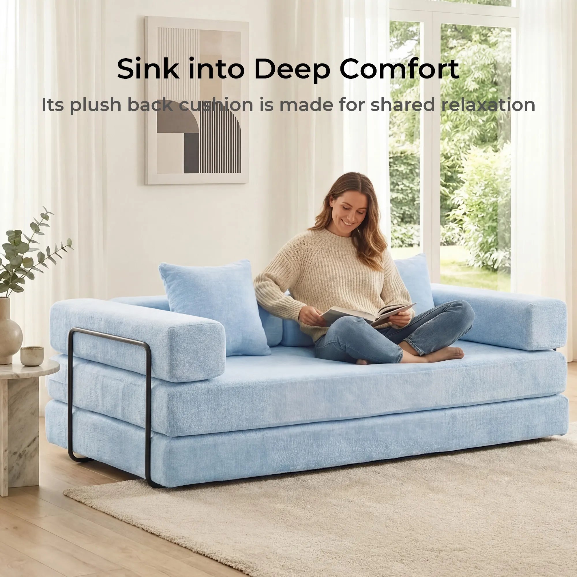 Selene Compressed Modular Sofa Bed-14.2" Seat Height