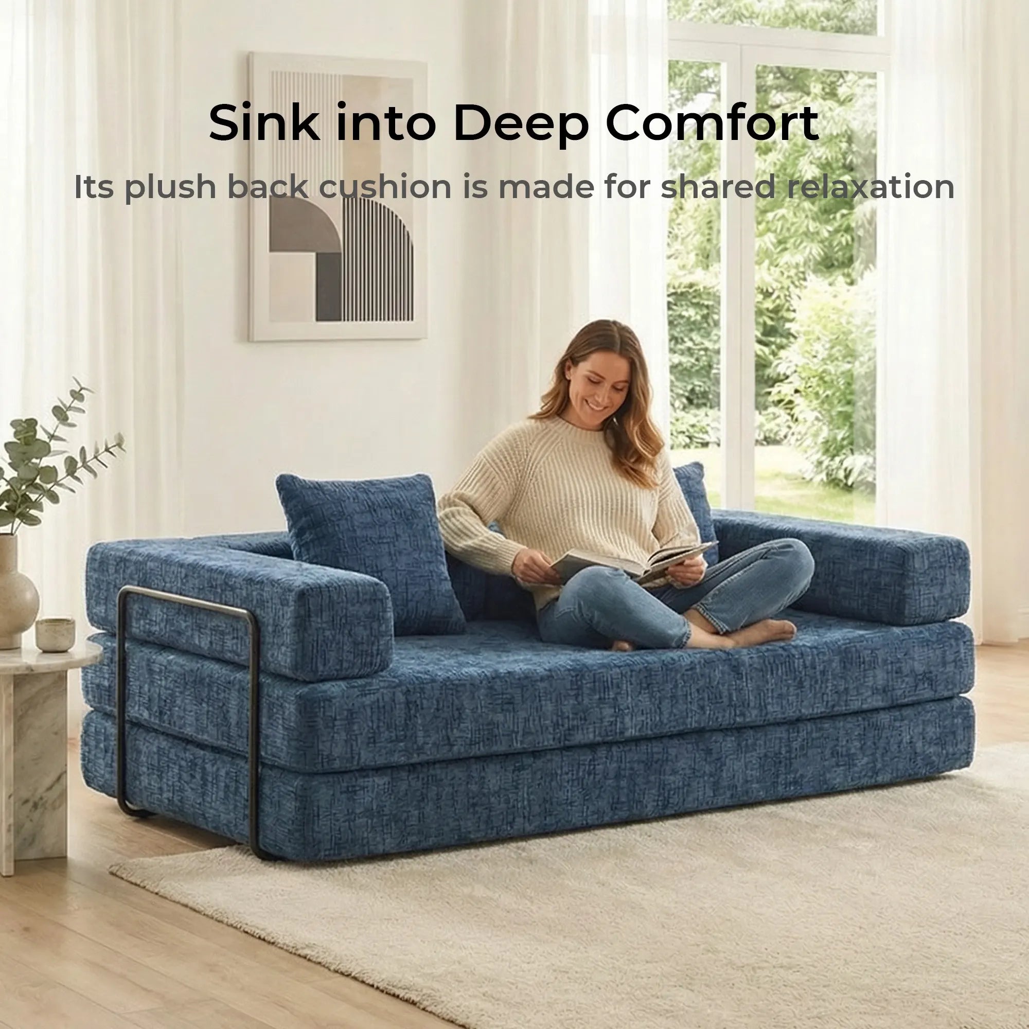 Selene Compressed Modular Sofa Bed-14.2" Seat Height