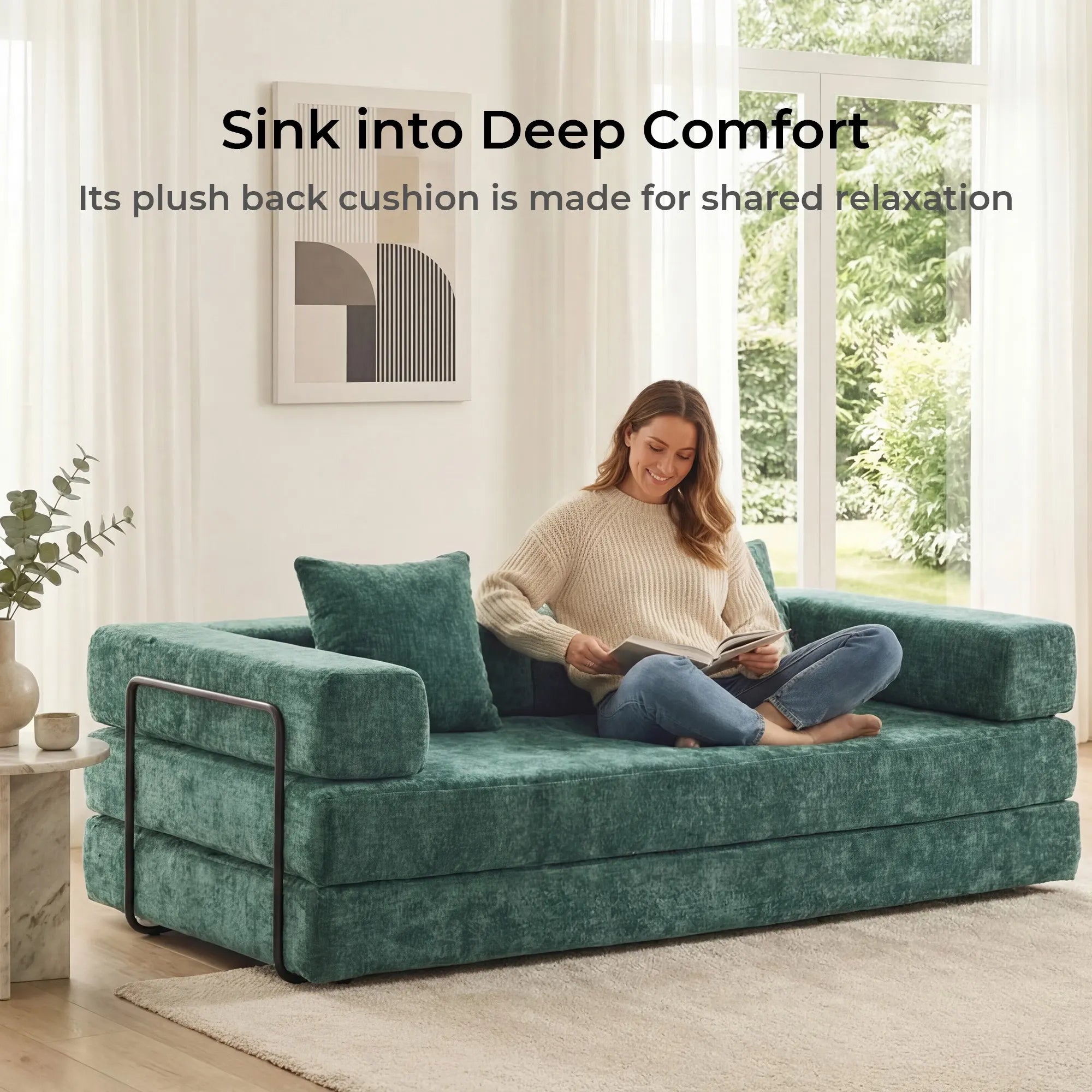 Selene Compressed Modular Sofa Bed-14.2" Seat Height