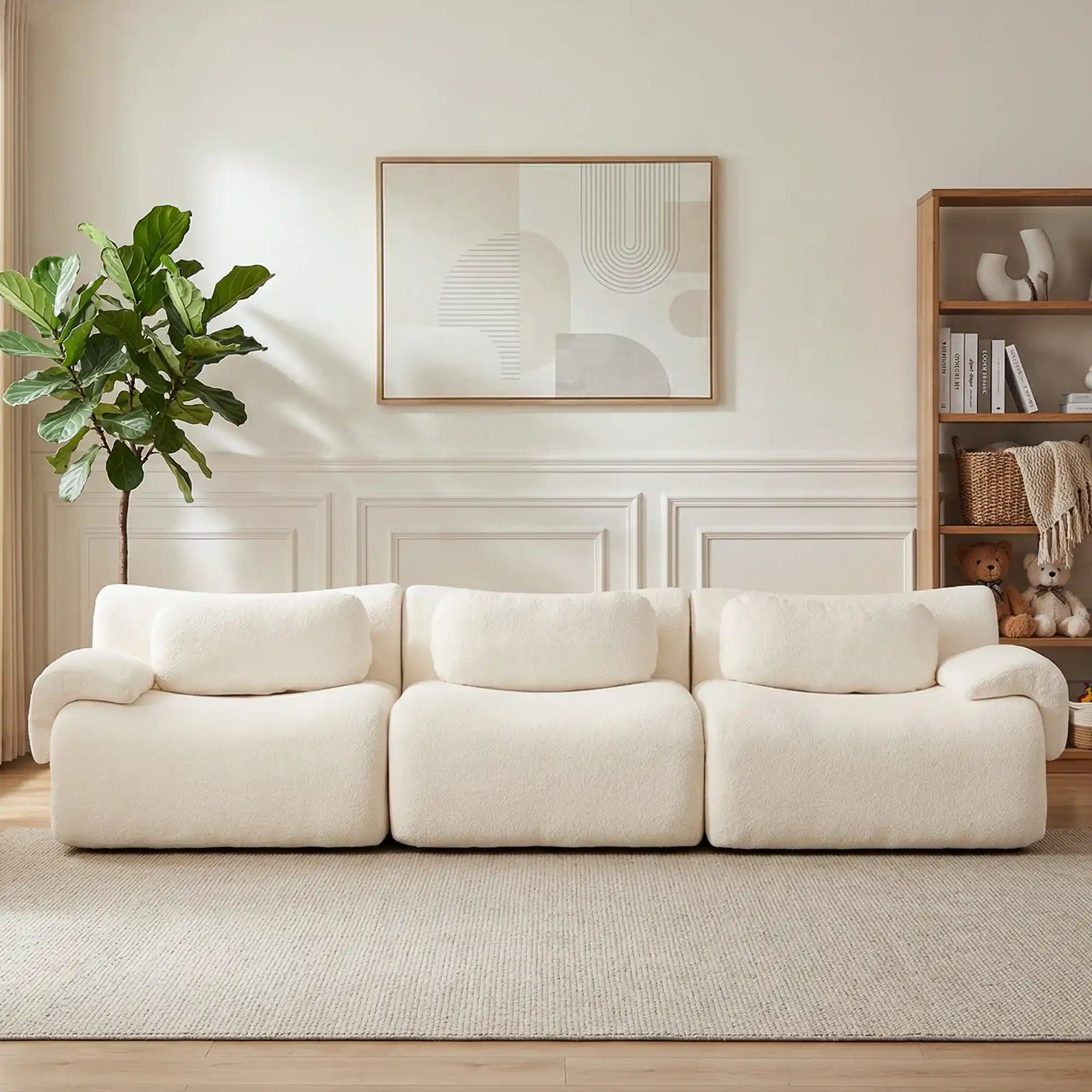 Nephele Wave-Shaped Compressed Sectional Sofa