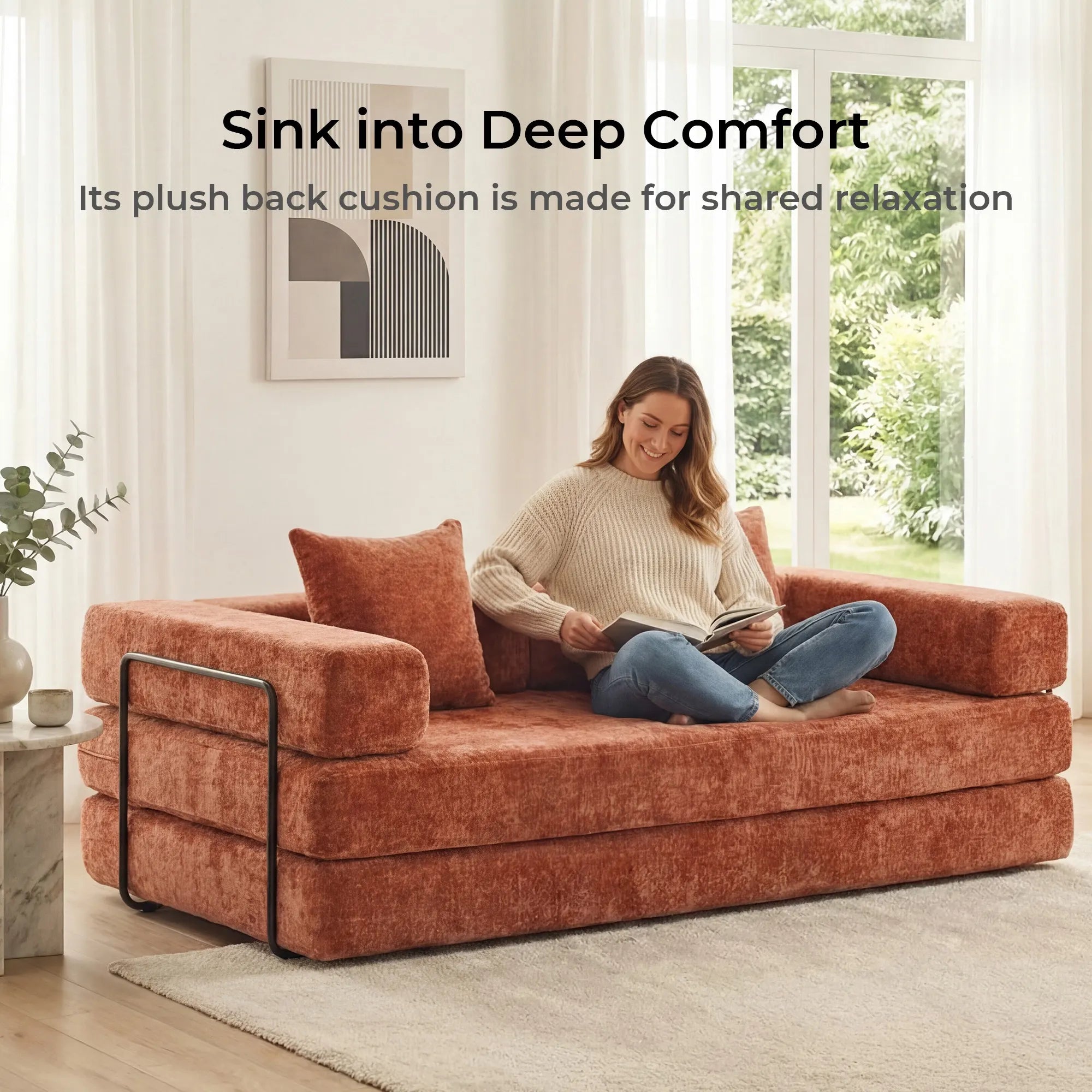 Selene Compressed Modular Sofa Bed-14.2" Seat Height