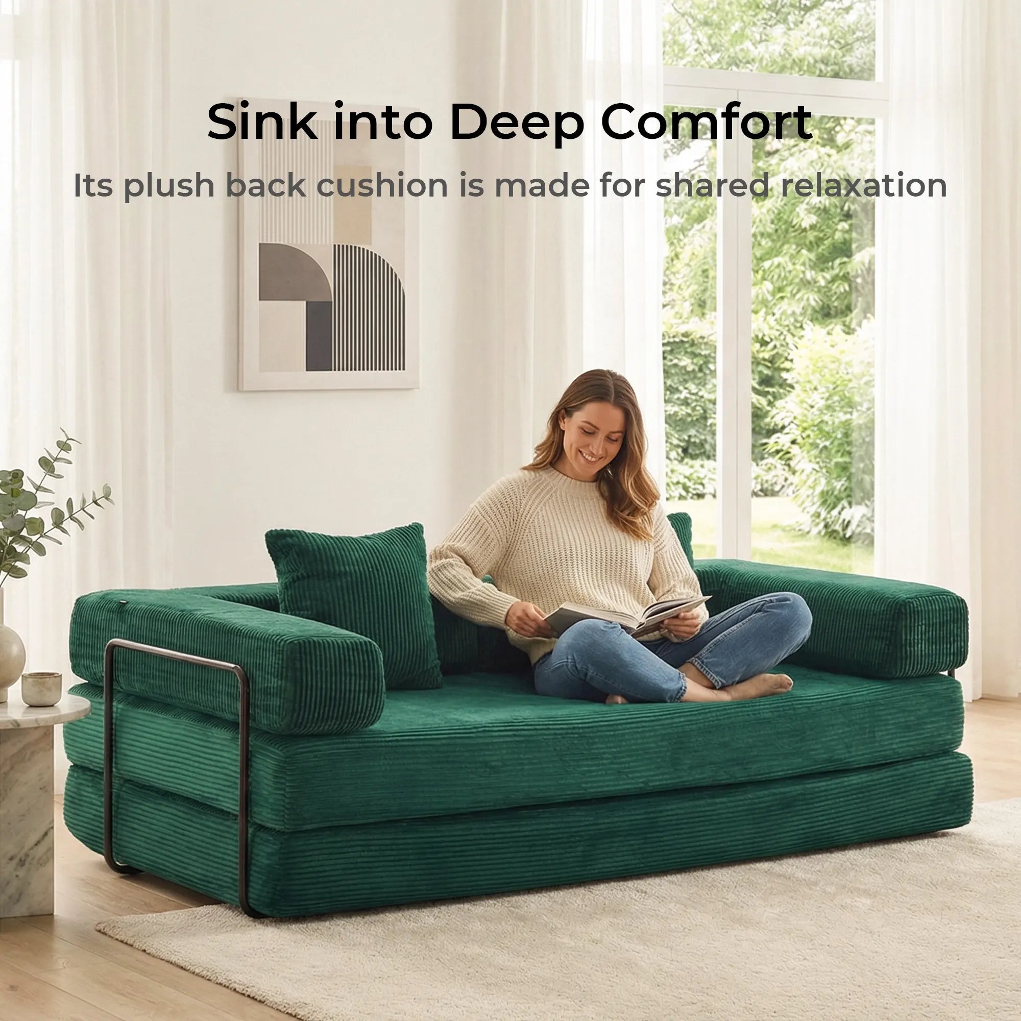 Selene Compressed Modular Sofa Bed-14.2" Seat Height