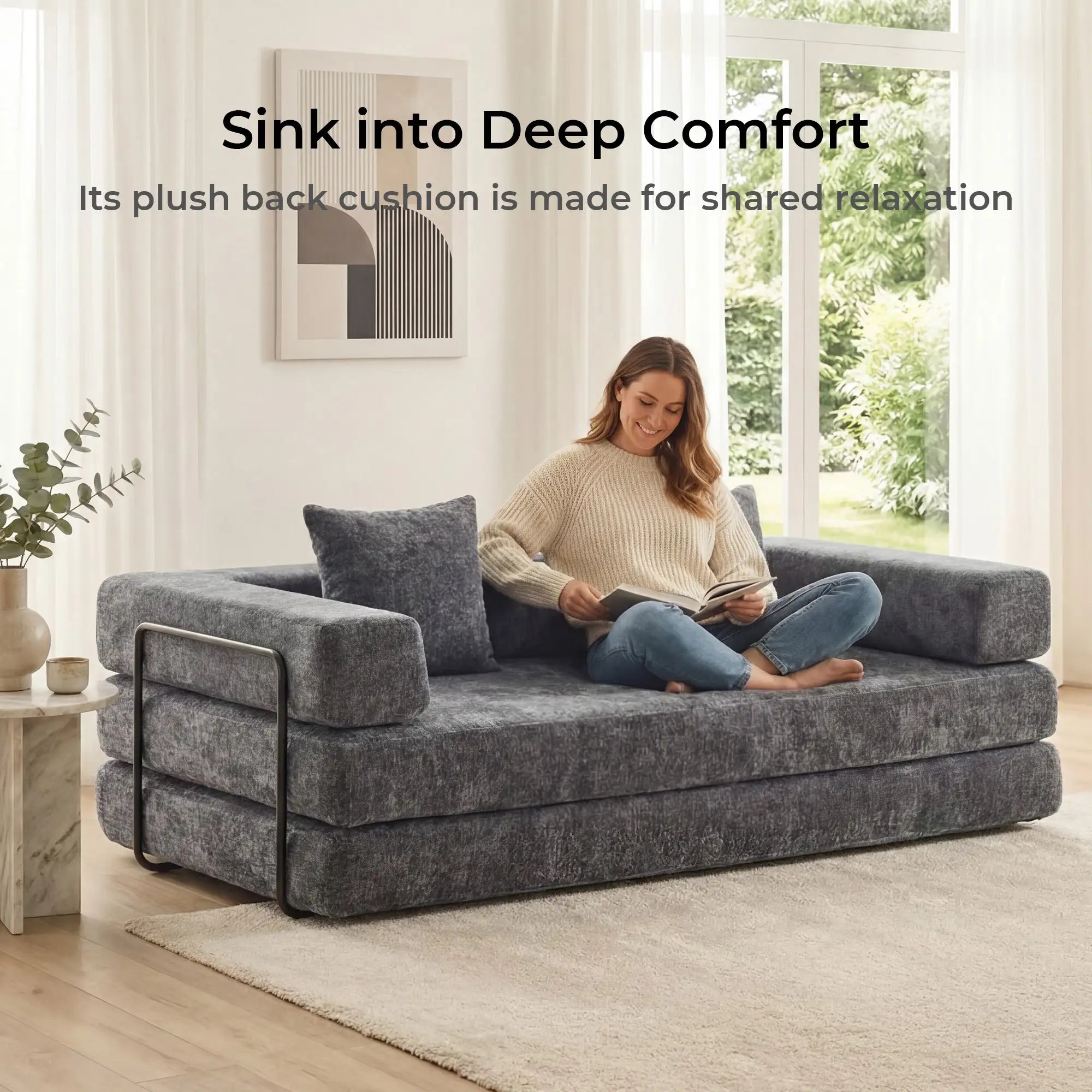 Selene Compressed Modular Sofa Bed-14.2" Seat Height