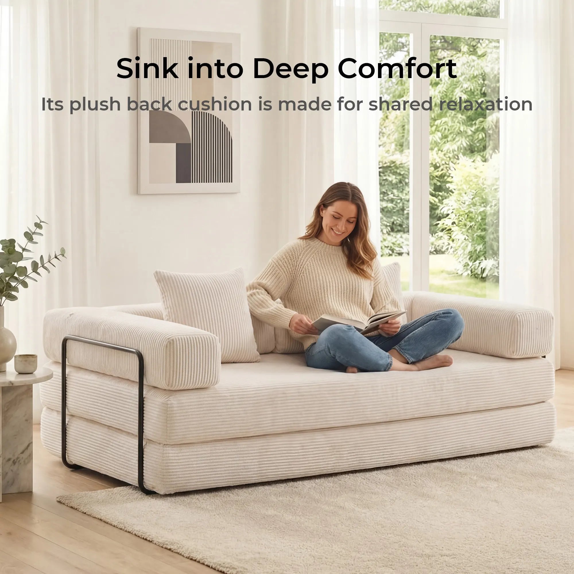 Selene Compressed Modular Sofa Bed-14.2" Seat Height