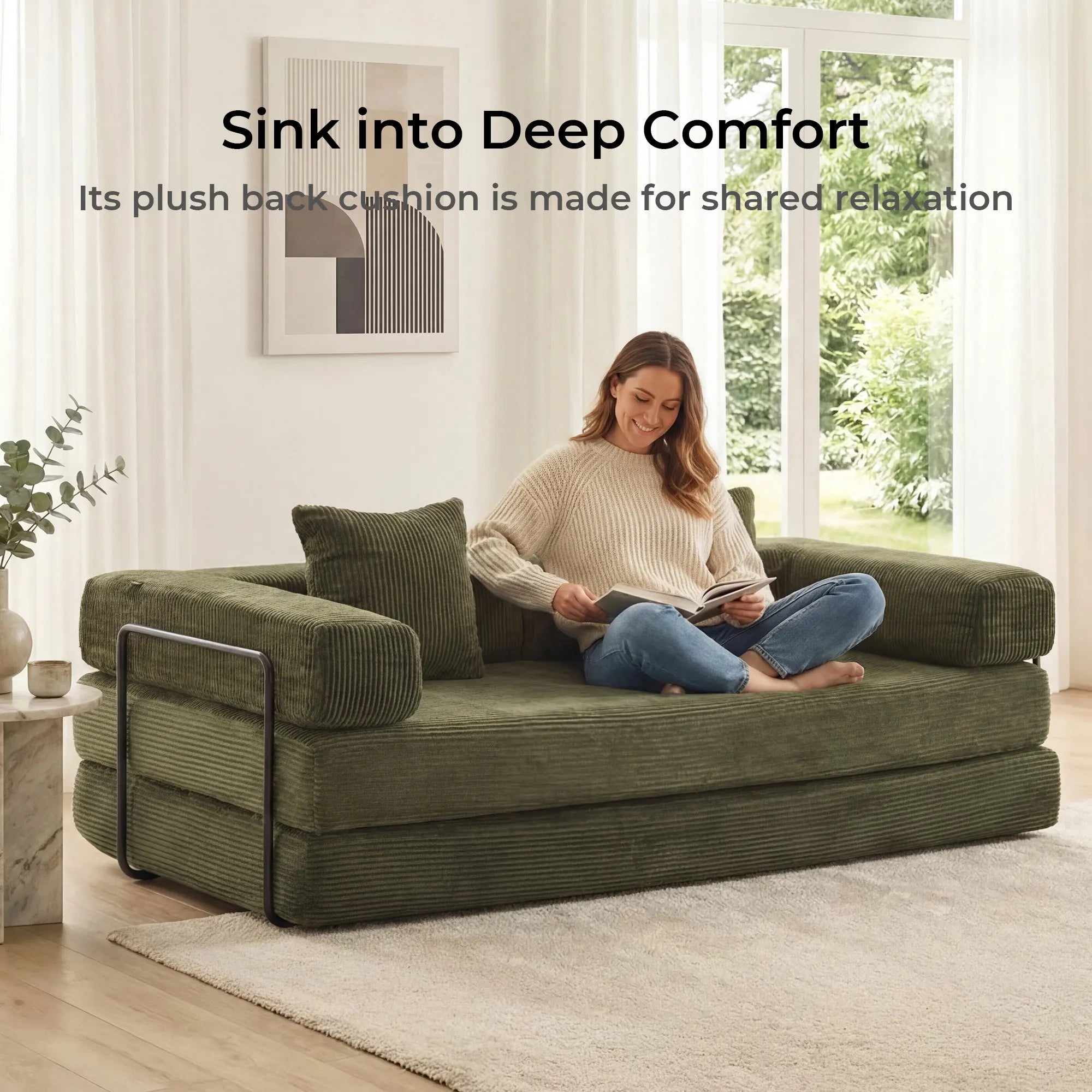 Selene Compressed Modular Sofa Bed-14.2" Seat Height