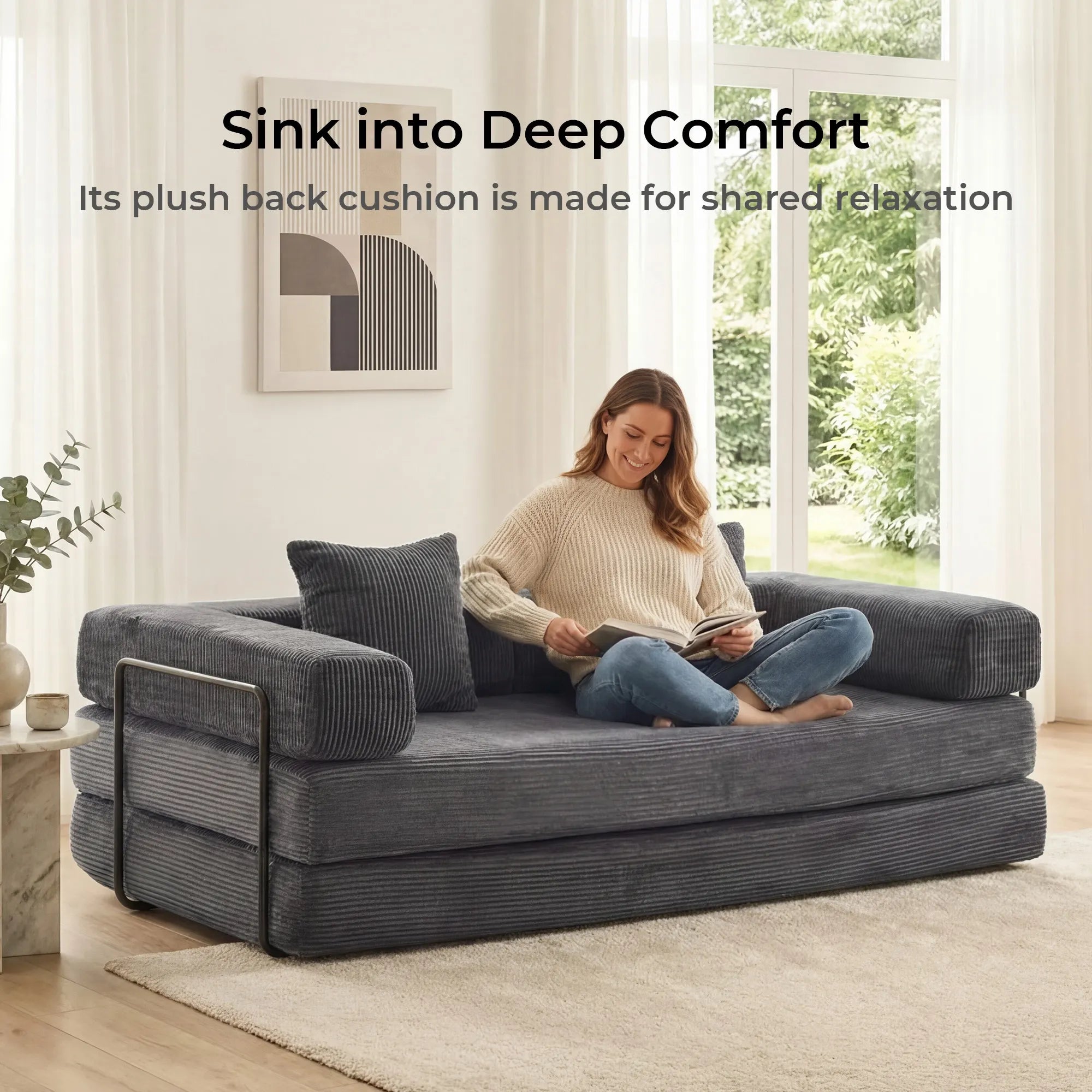 Selene Compressed Modular Sofa Bed-14.2" Seat Height