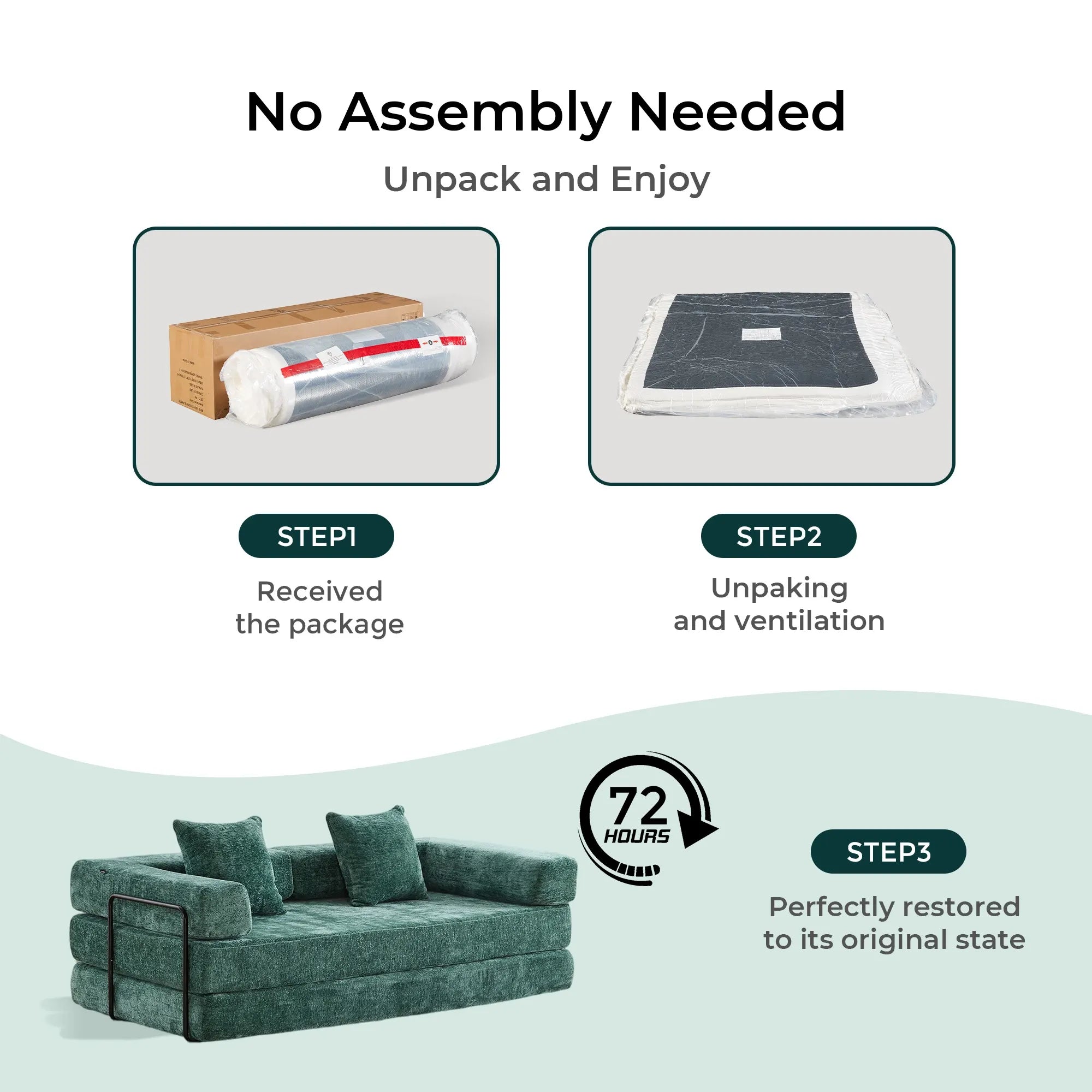 Selene Compressed Modular Sofa Bed-14.2" Seat Height