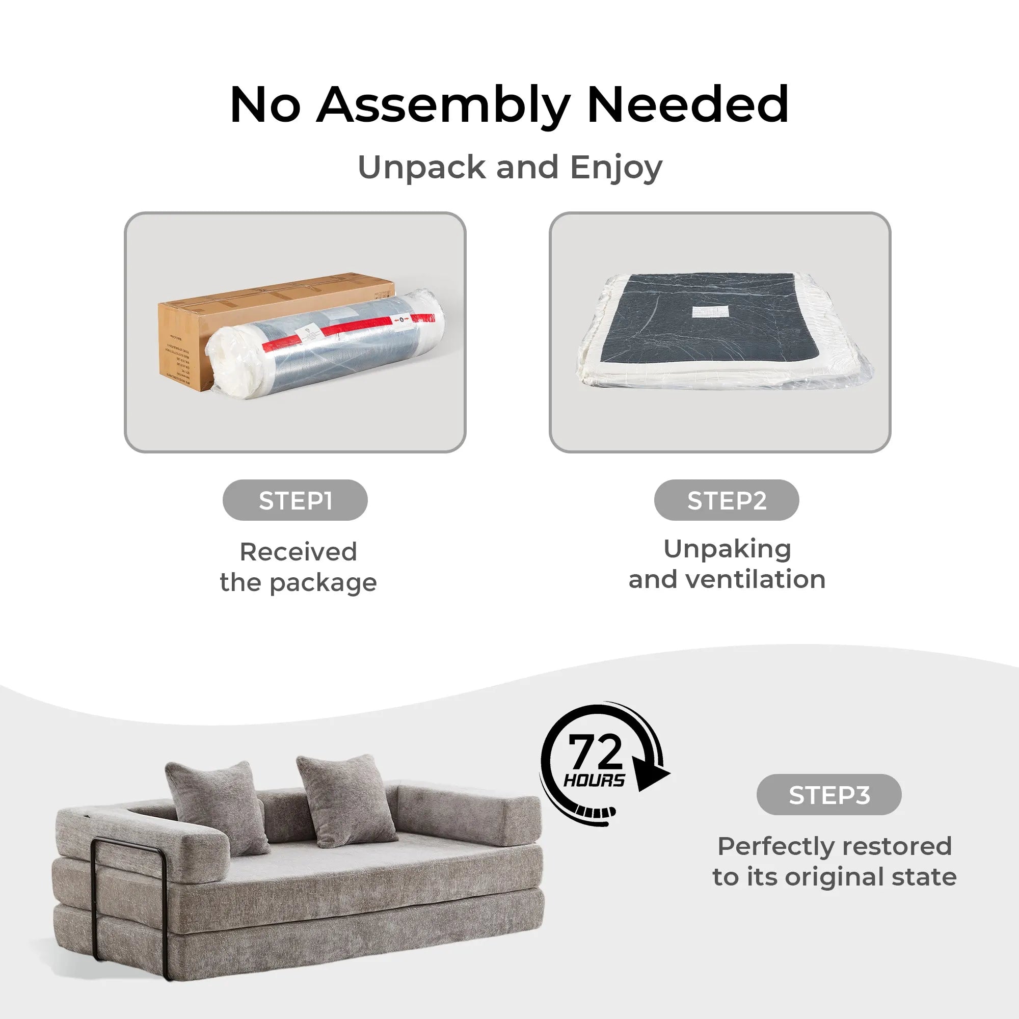 Selene Compressed Modular Sofa Bed-14.2" Seat Height
