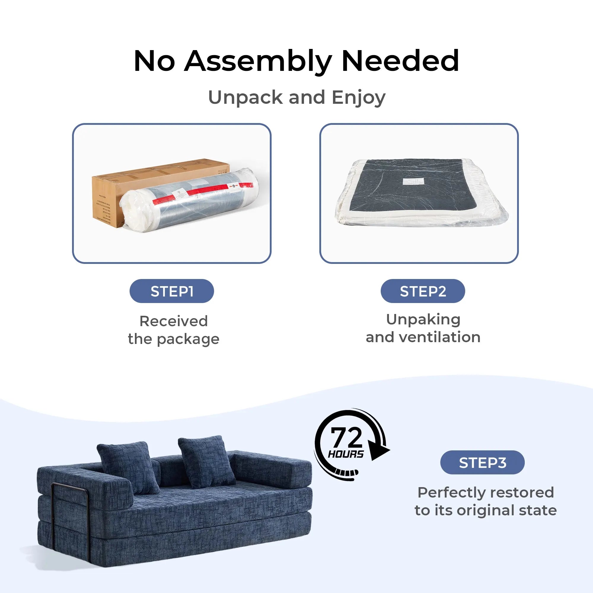 Selene Compressed Modular Sofa Bed-14.2" Seat Height