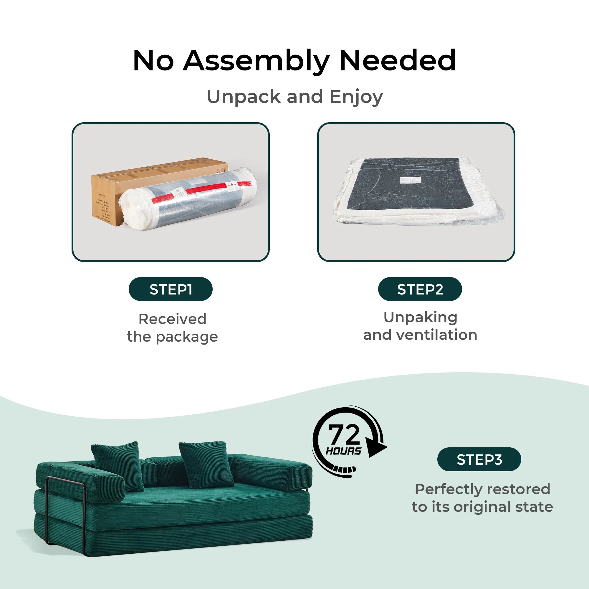 Selene Compressed Modular Sofa Bed-14.2" Seat Height