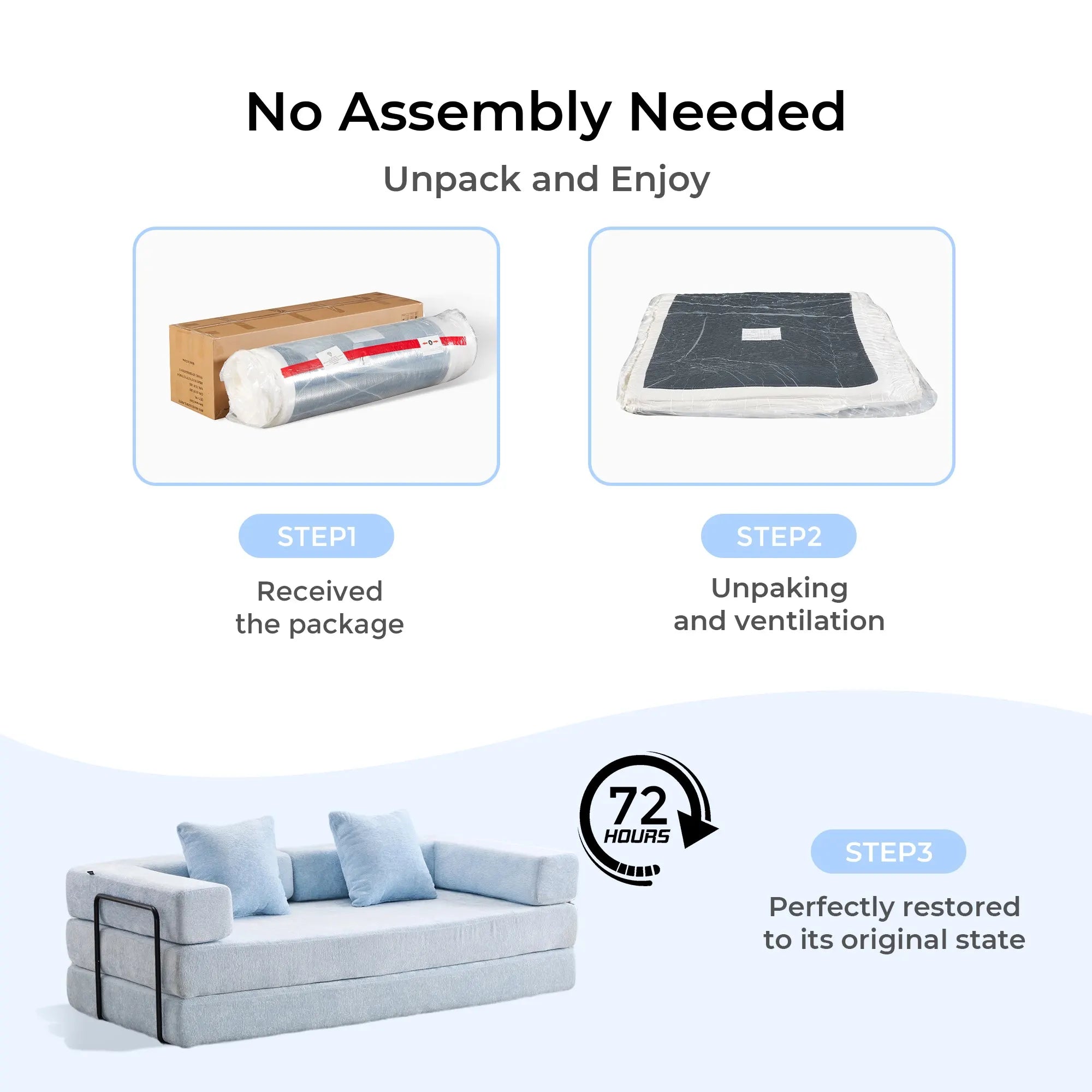 Selene Compressed Modular Sofa Bed-14.2" Seat Height