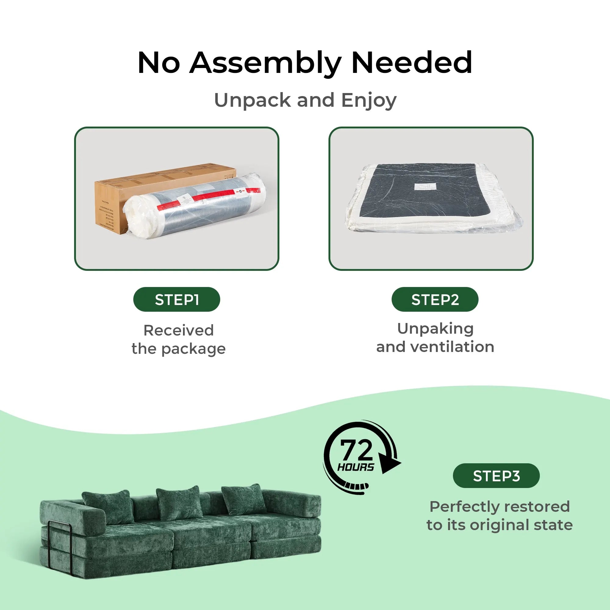 Selene Compressed Modular Sofa Bed-14.2" Seat Height