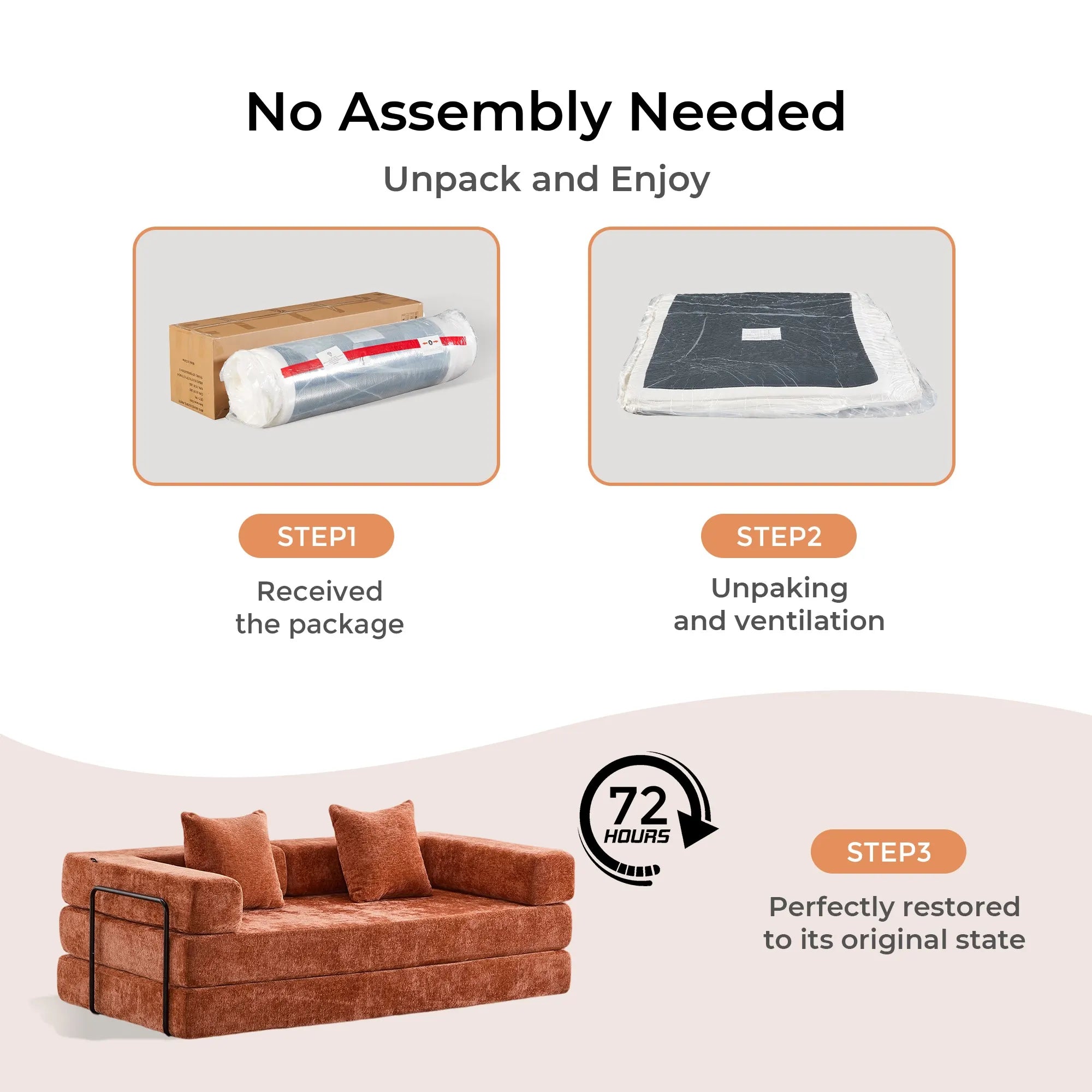 Selene Compressed Modular Sofa Bed-14.2" Seat Height