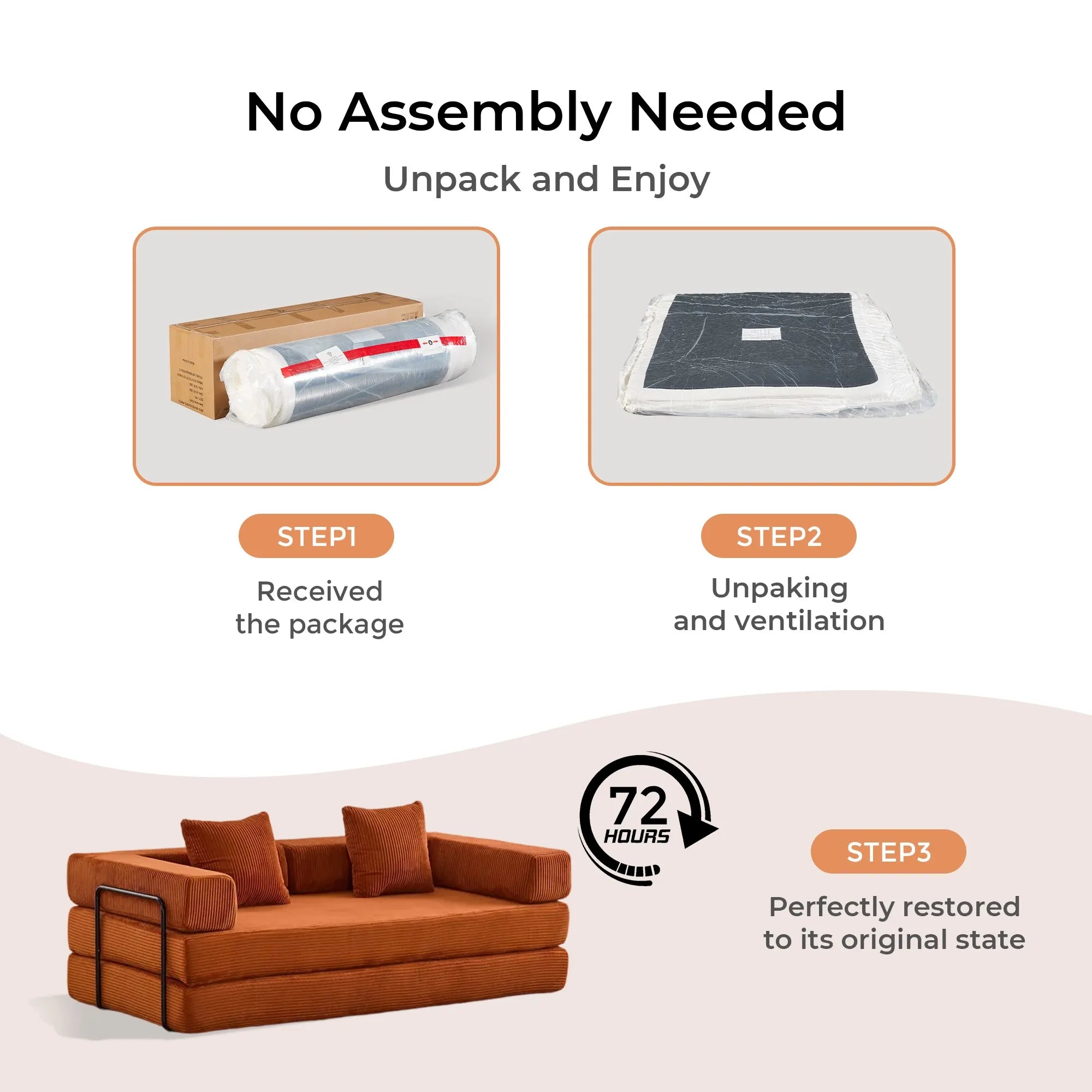 Selene Compressed Modular Sofa Bed-14.2" Seat Height