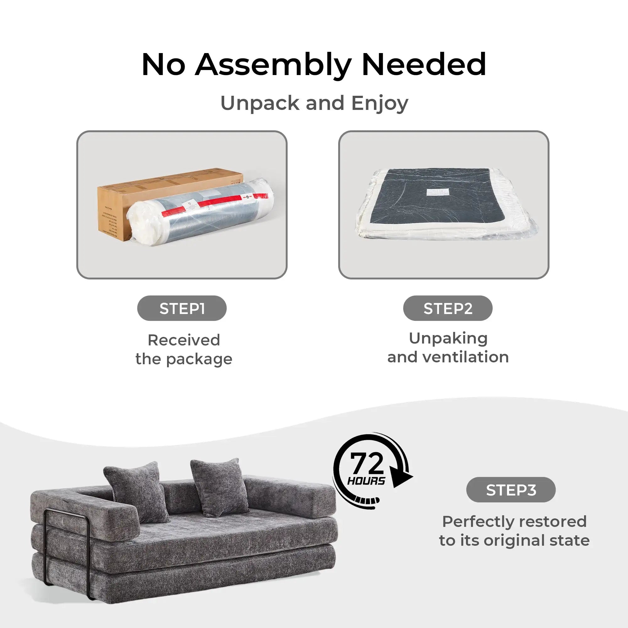 Selene Compressed Modular Sofa Bed-14.2" Seat Height