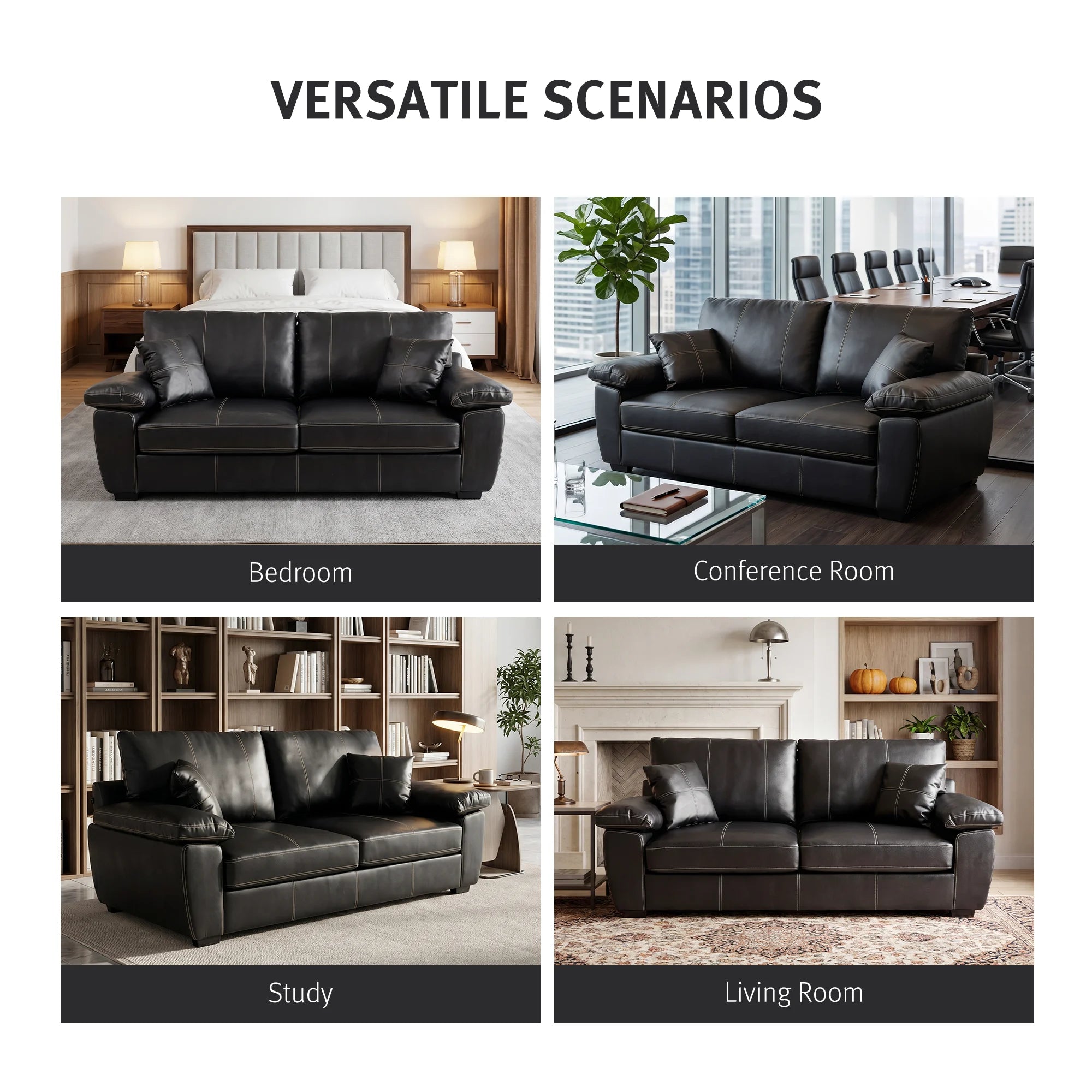 SF7 Leather-Feel Comfort Loveseat