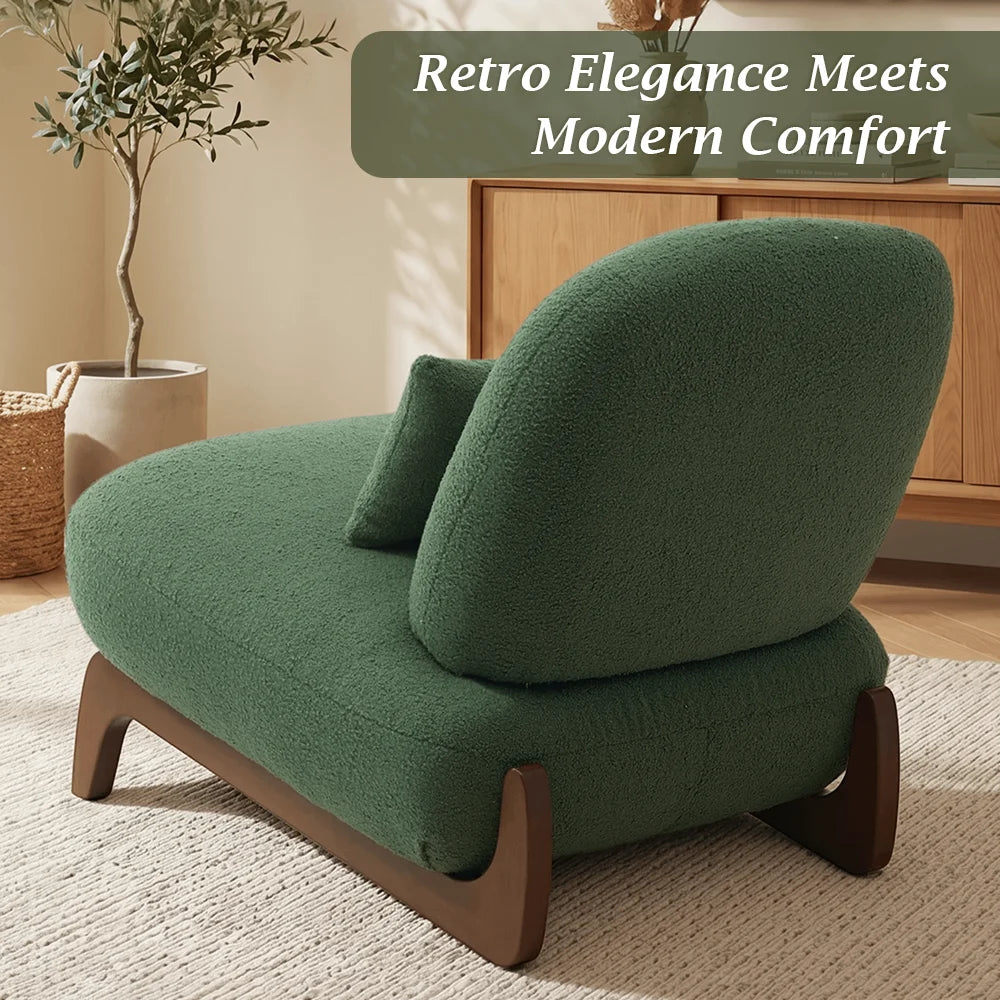 Cloud Nest Modern Boucle Accent chair with Wood Frame