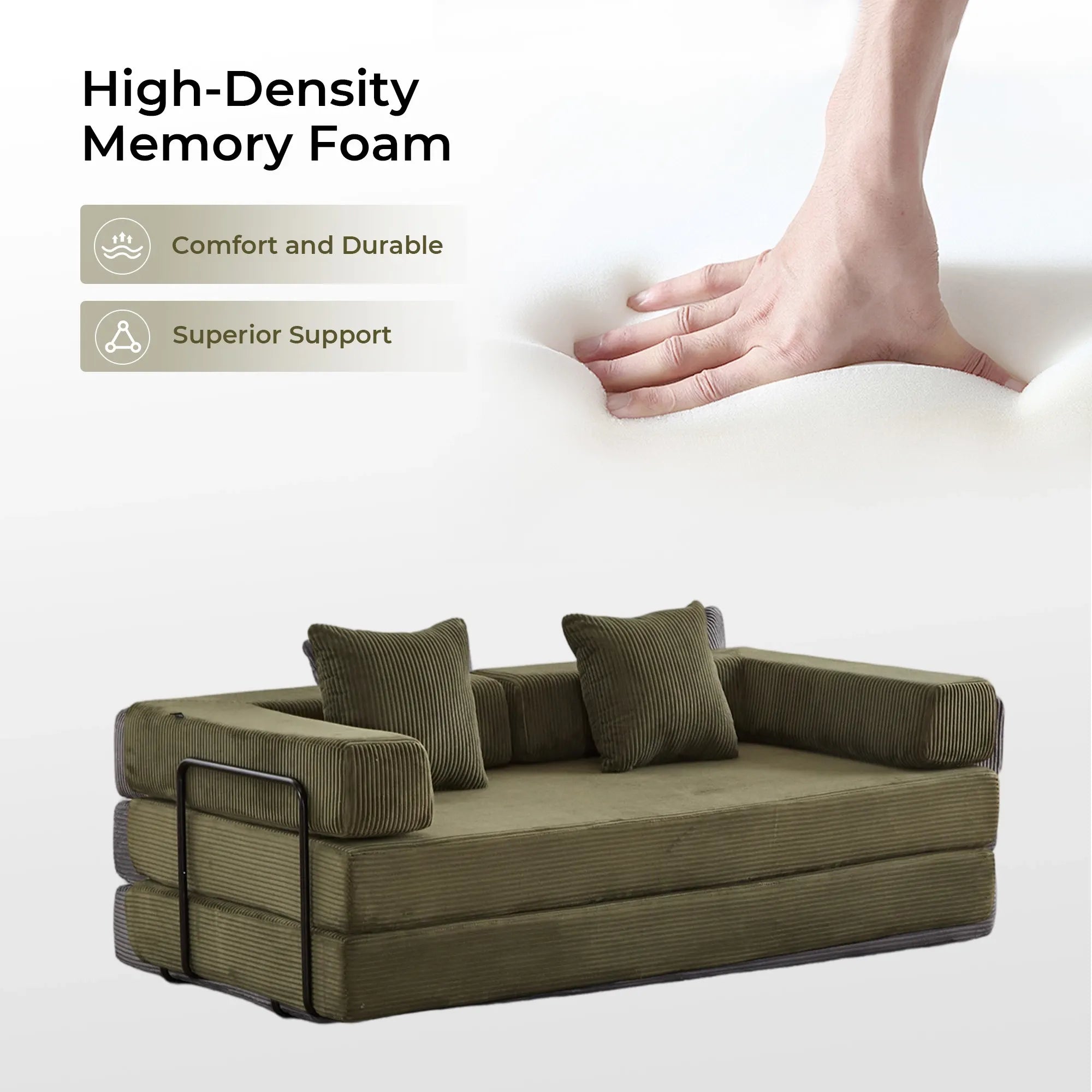 Selene Compressed Modular Sofa Bed-14.2" Seat Height