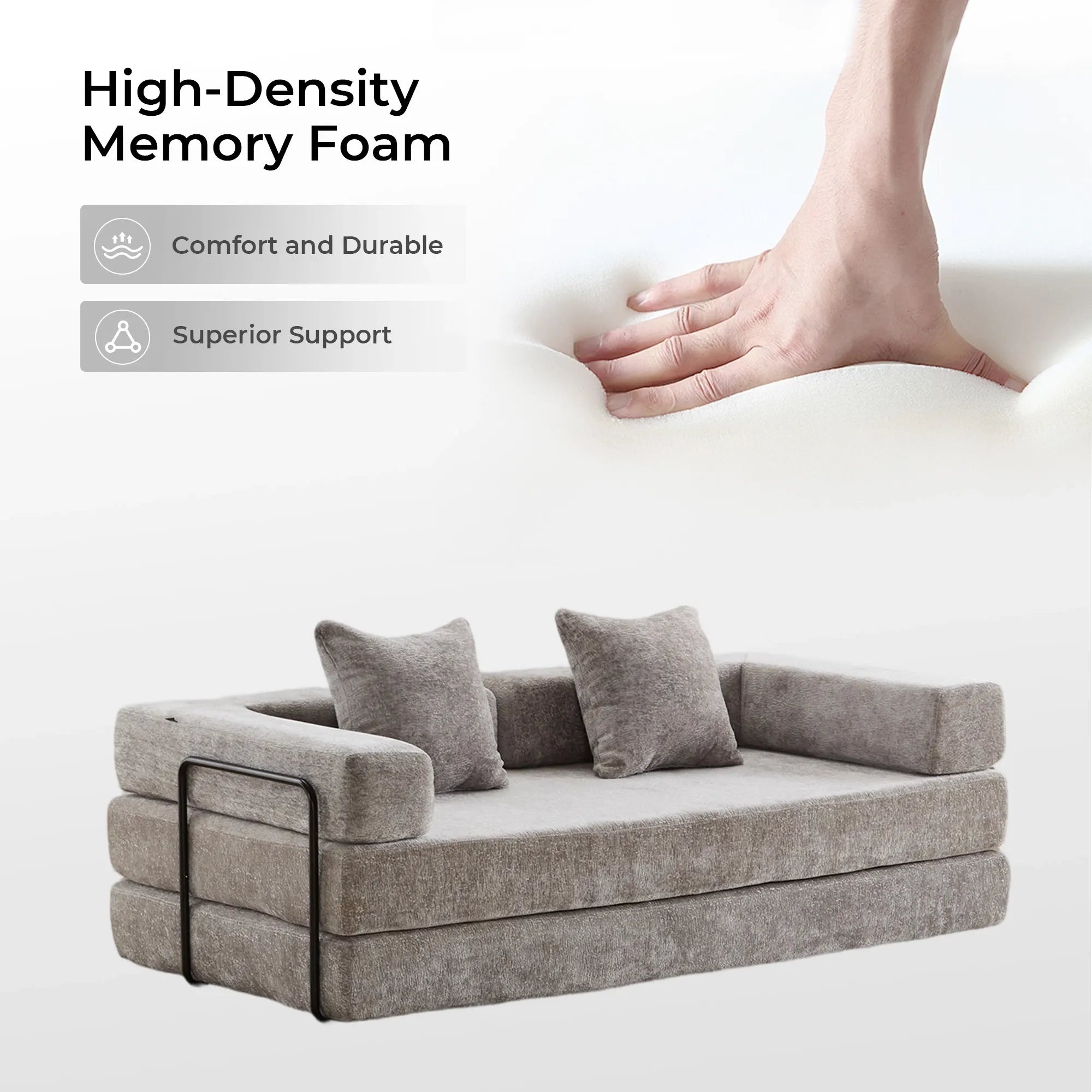 Selene Compressed Modular Sofa Bed-14.2" Seat Height