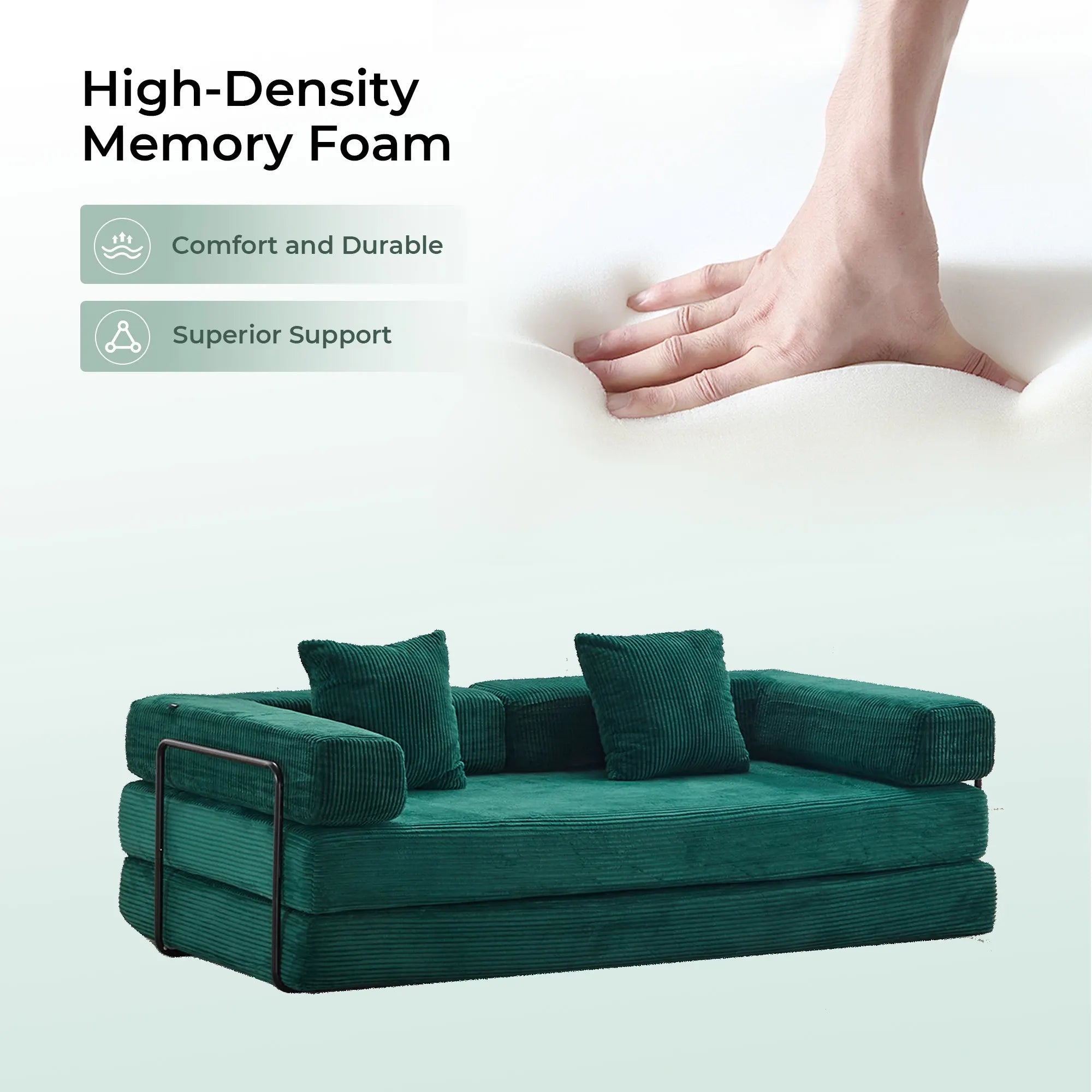 Selene Compressed Modular Sofa Bed-14.2" Seat Height