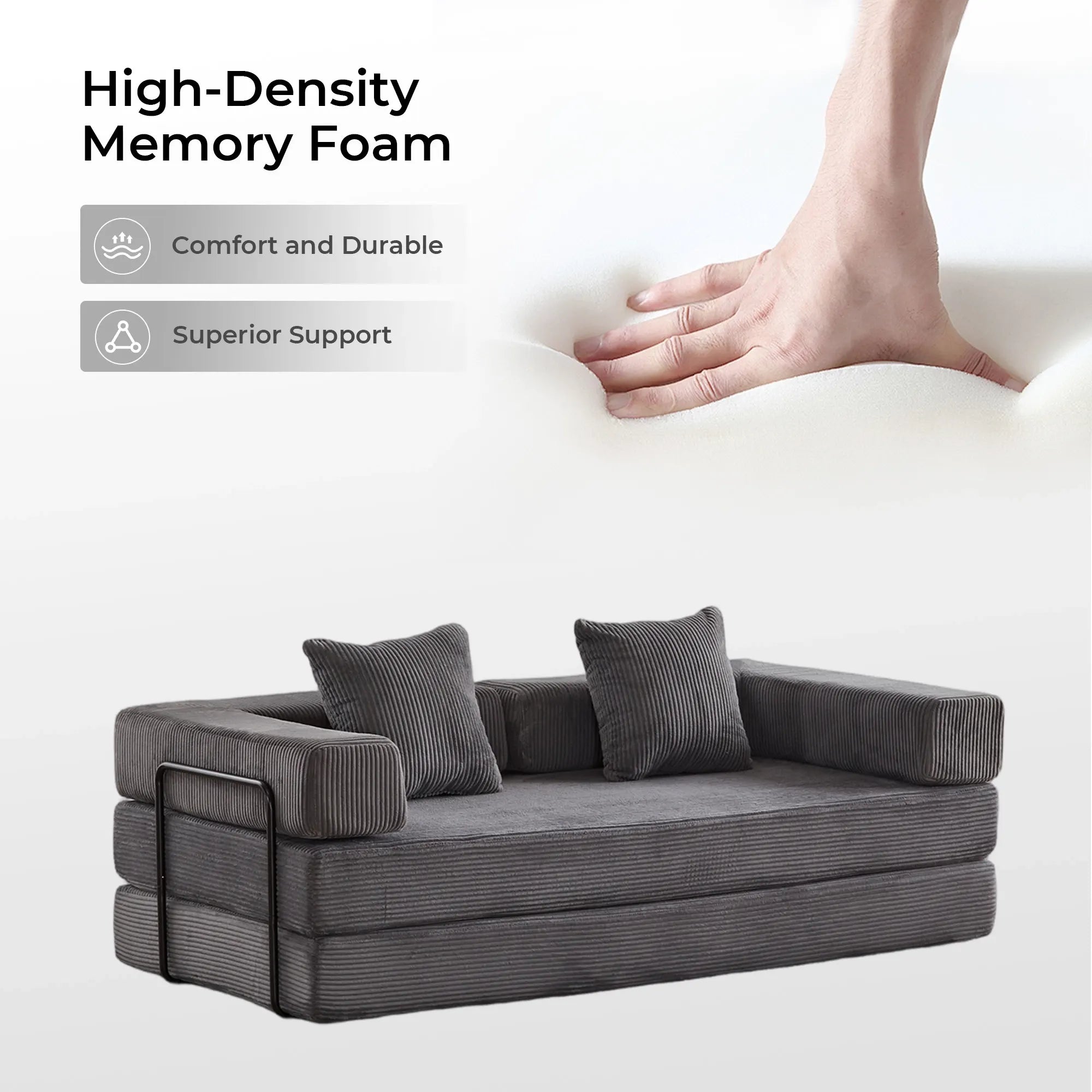 Selene Compressed Modular Sofa Bed-14.2" Seat Height