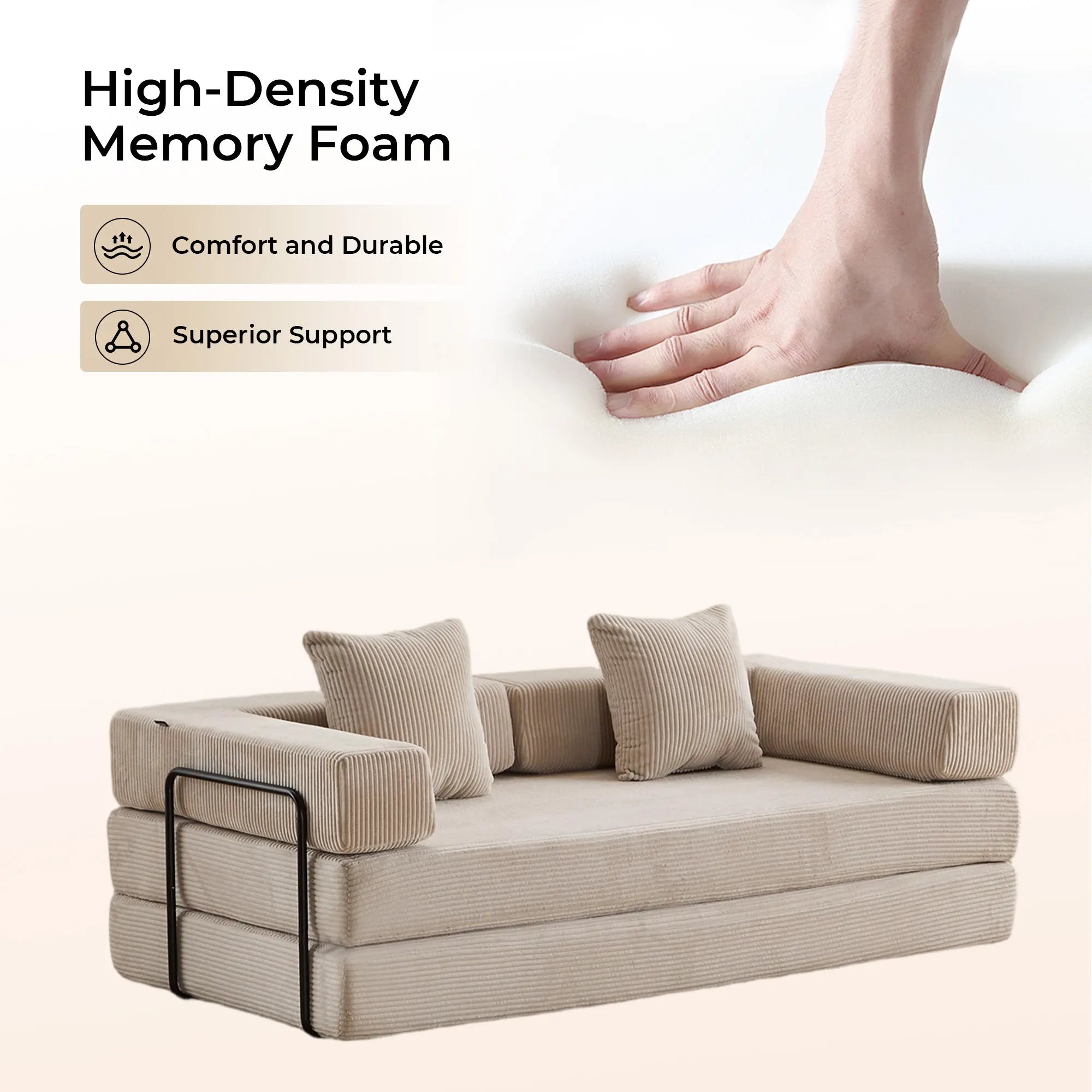 Selene Compressed Modular Sofa Bed-14.2" Seat Height