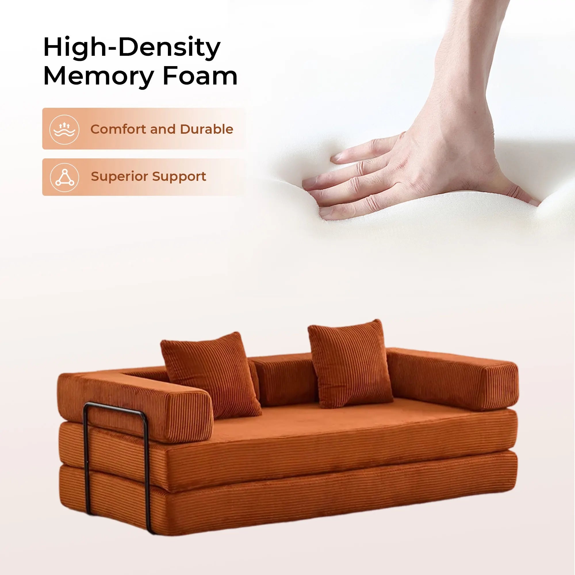 Selene Compressed Modular Sofa Bed-14.2" Seat Height