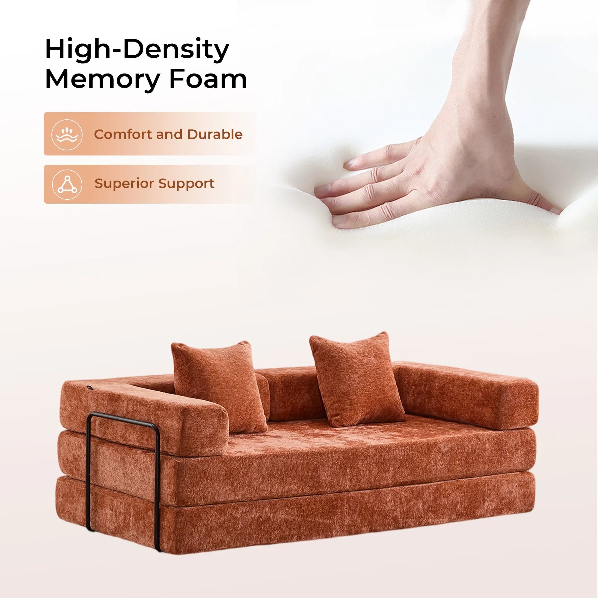 Selene Compressed Modular Sofa Bed-14.2" Seat Height