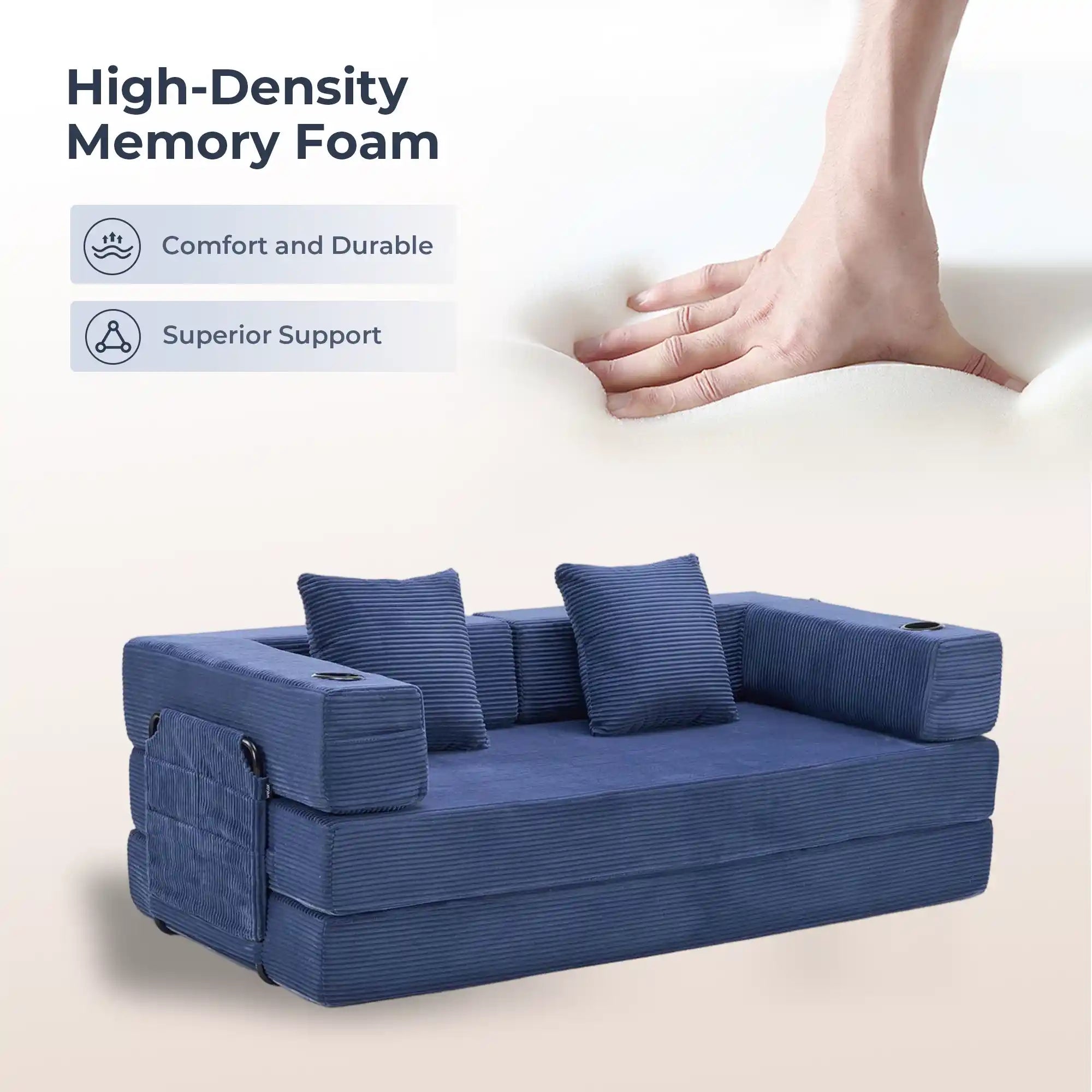 Selene Compressed Modular Sofa Bed-14.2" Seat Height