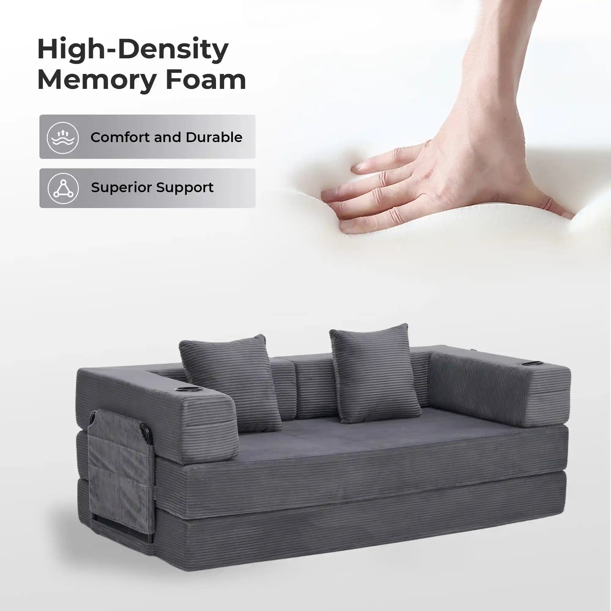 Selene Compressed Modular Sofa Bed-14.2" Seat Height