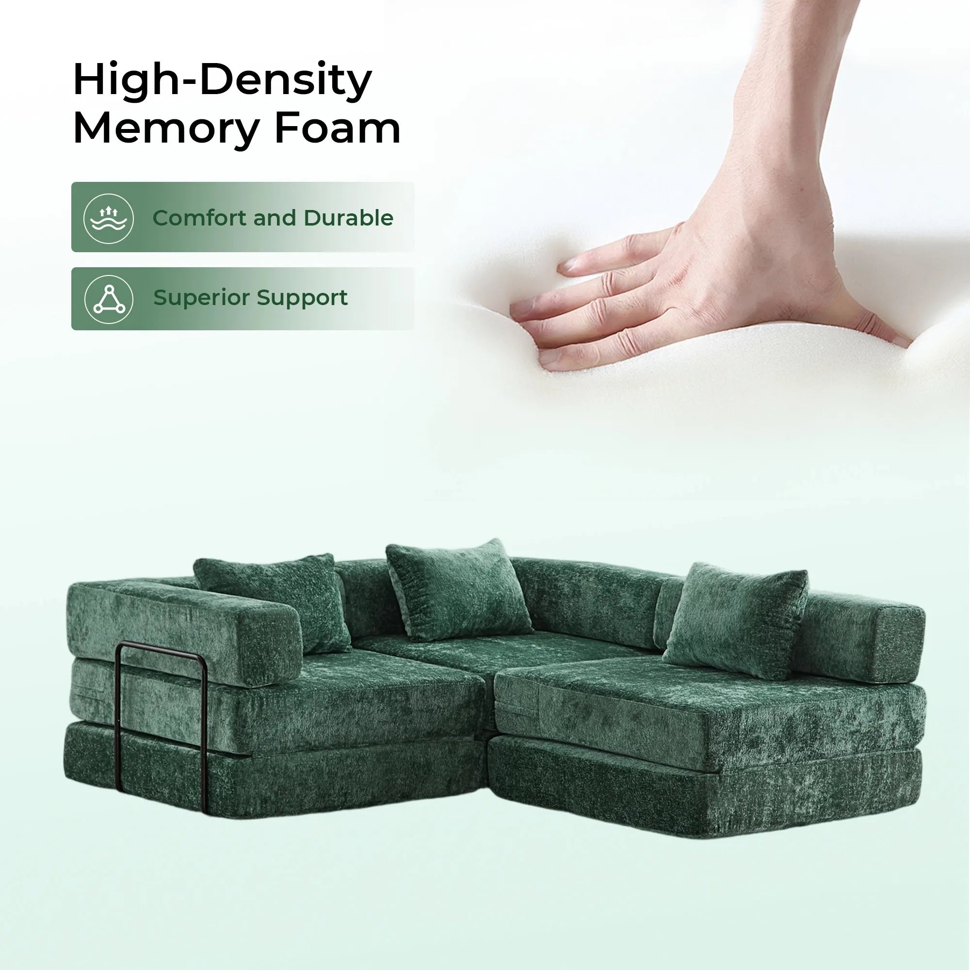 Selene Compressed Modular Sofa Bed-14.2" Seat Height