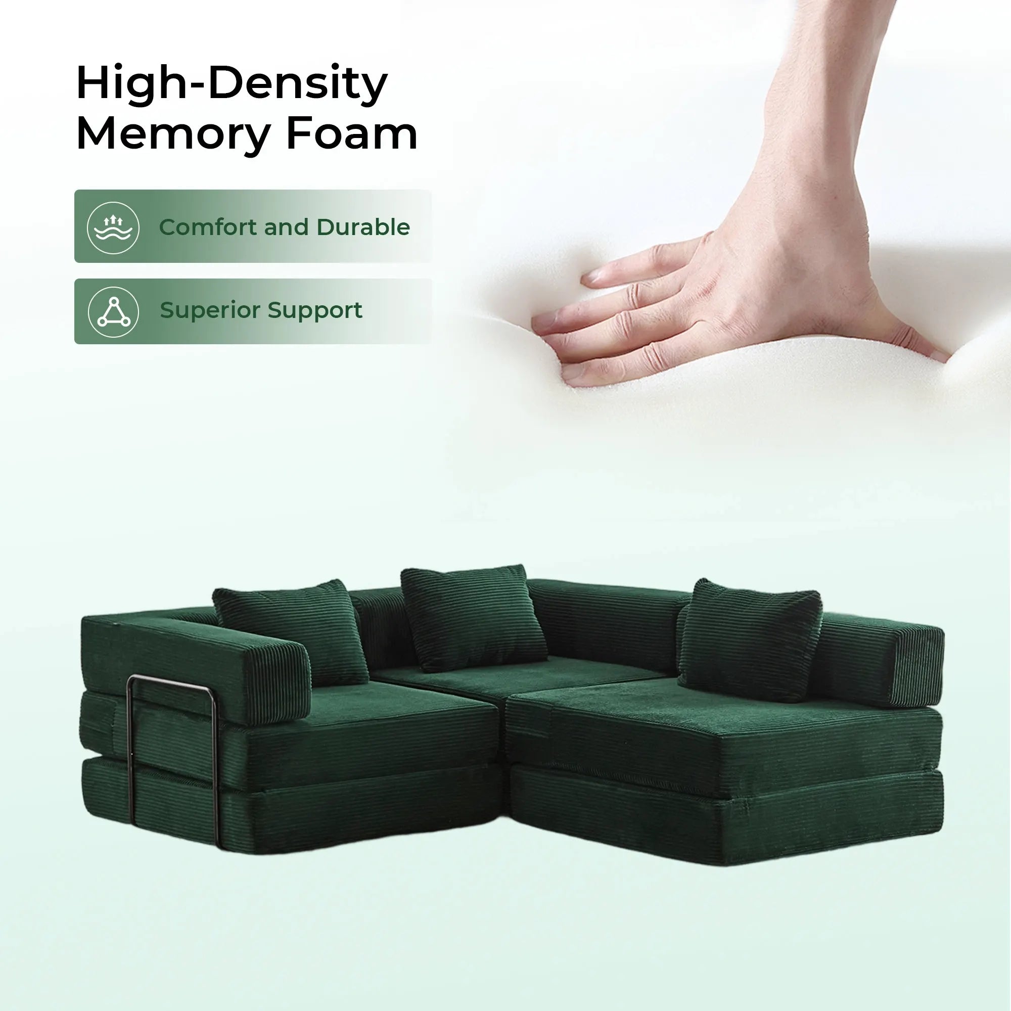 Selene Compressed Modular Sofa Bed-14.2" Seat Height