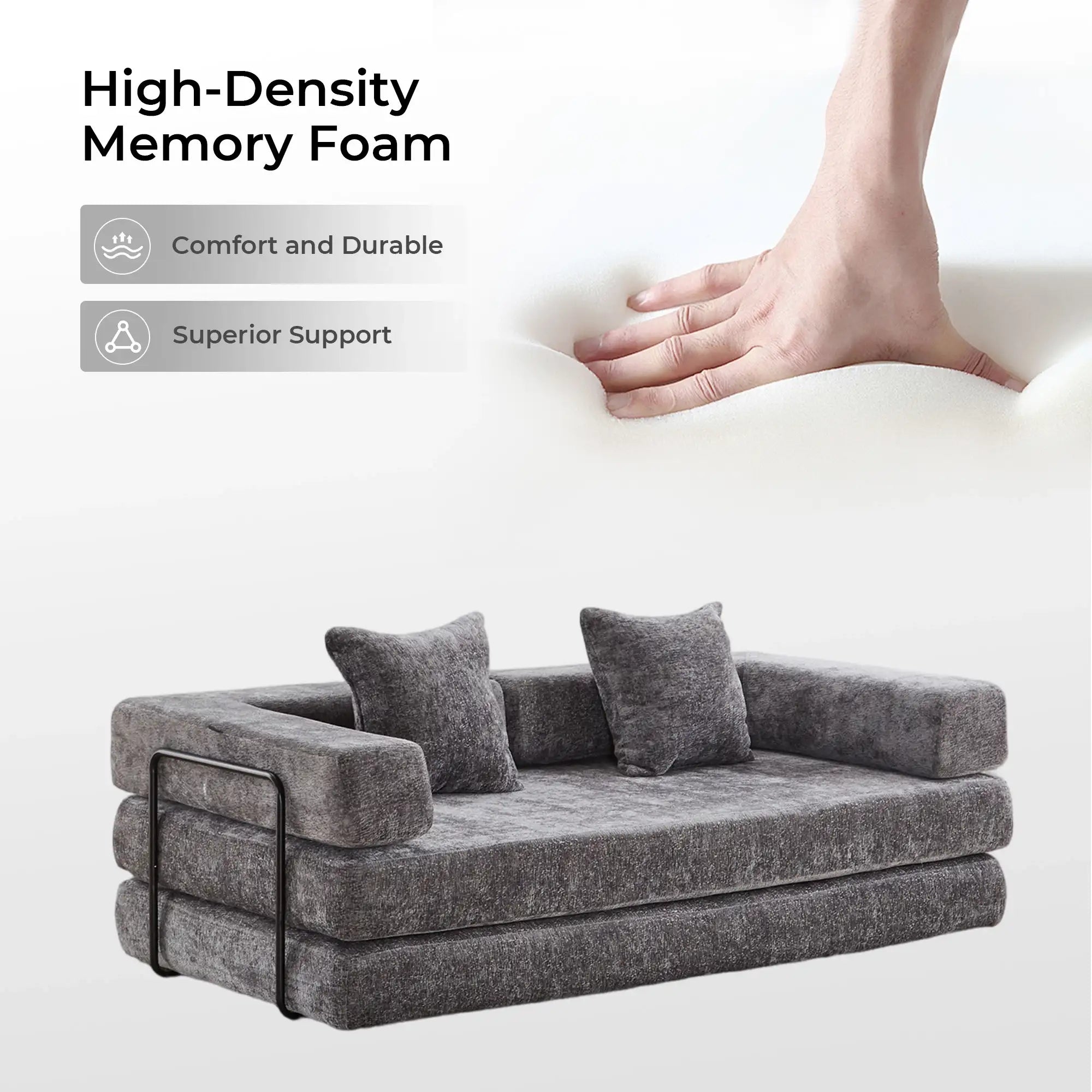 Selene Compressed Modular Sofa Bed-14.2" Seat Height