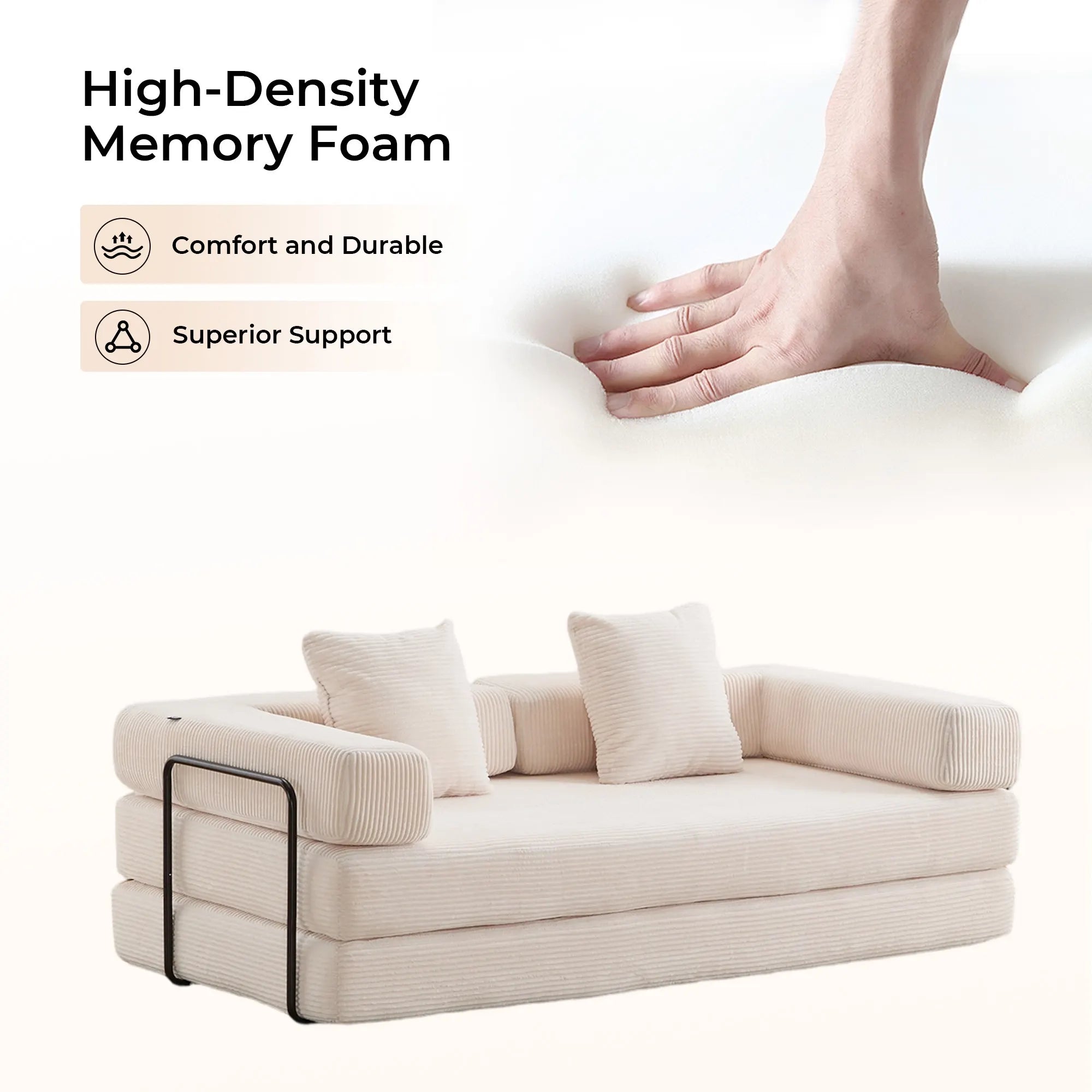 Selene Compressed Modular Sofa Bed-14.2" Seat Height