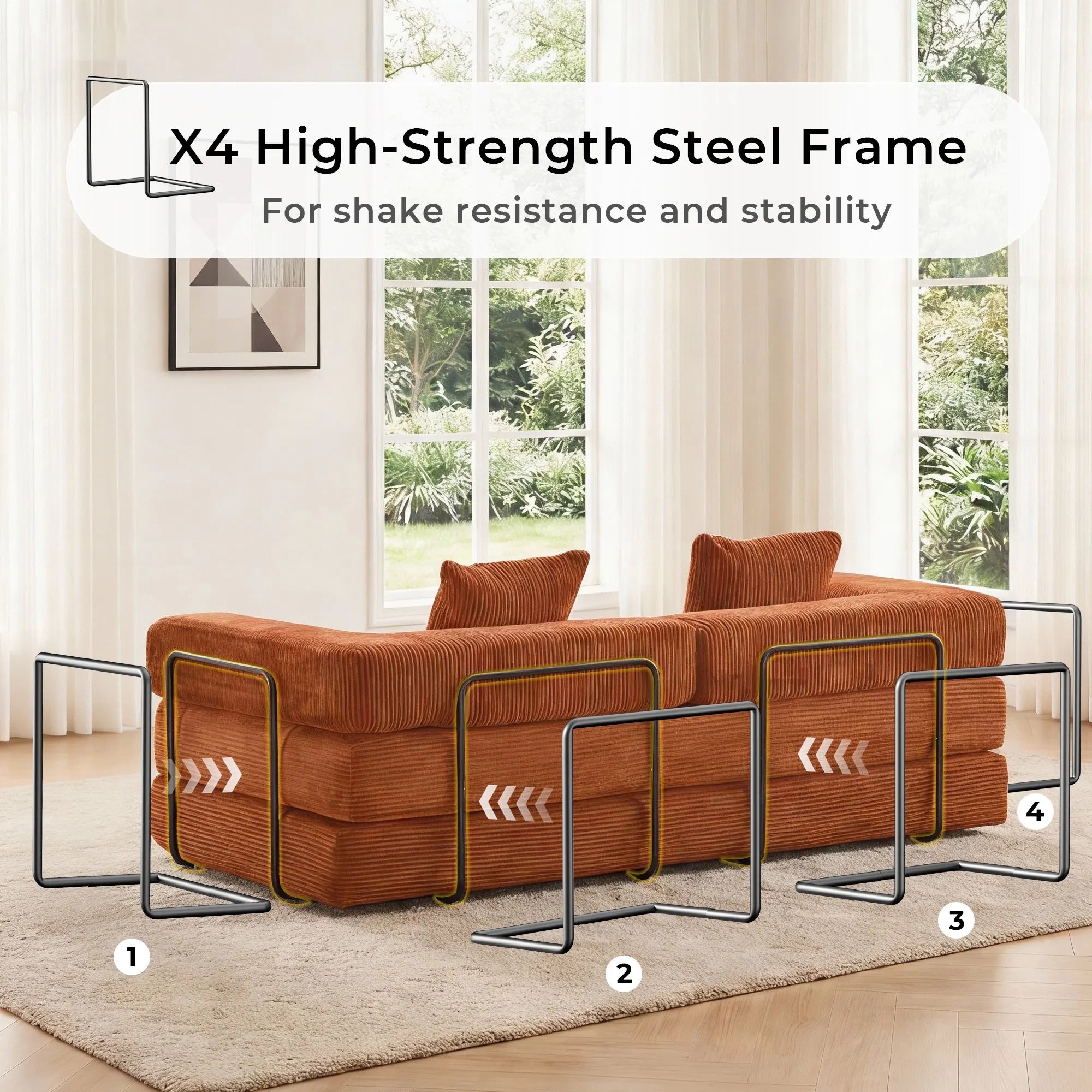 Selene Compressed Modular Sofa Bed-14.2" Seat Height